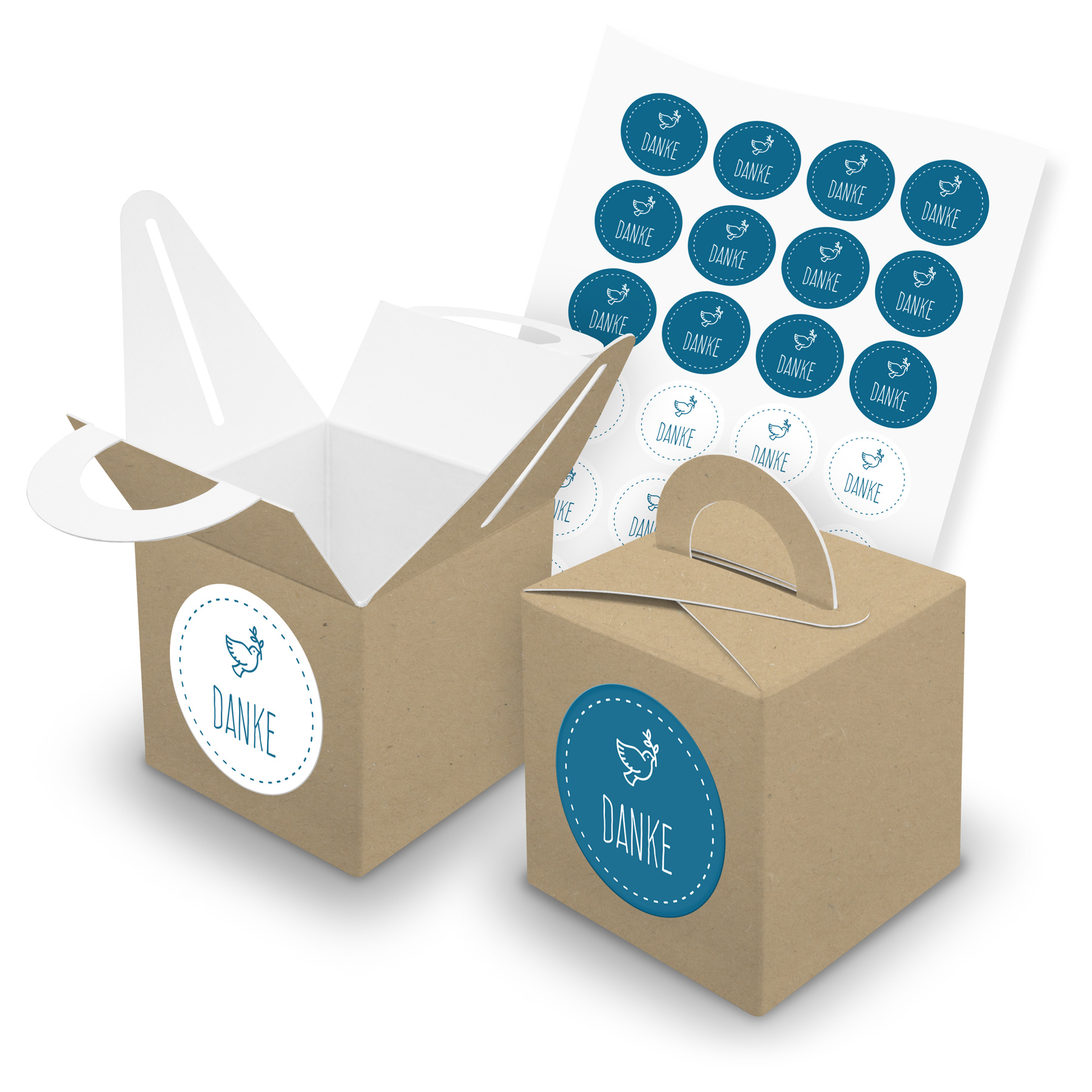 itenga SET 24x W�rfelboxen mit Griff Braun (V43) + Motiv...