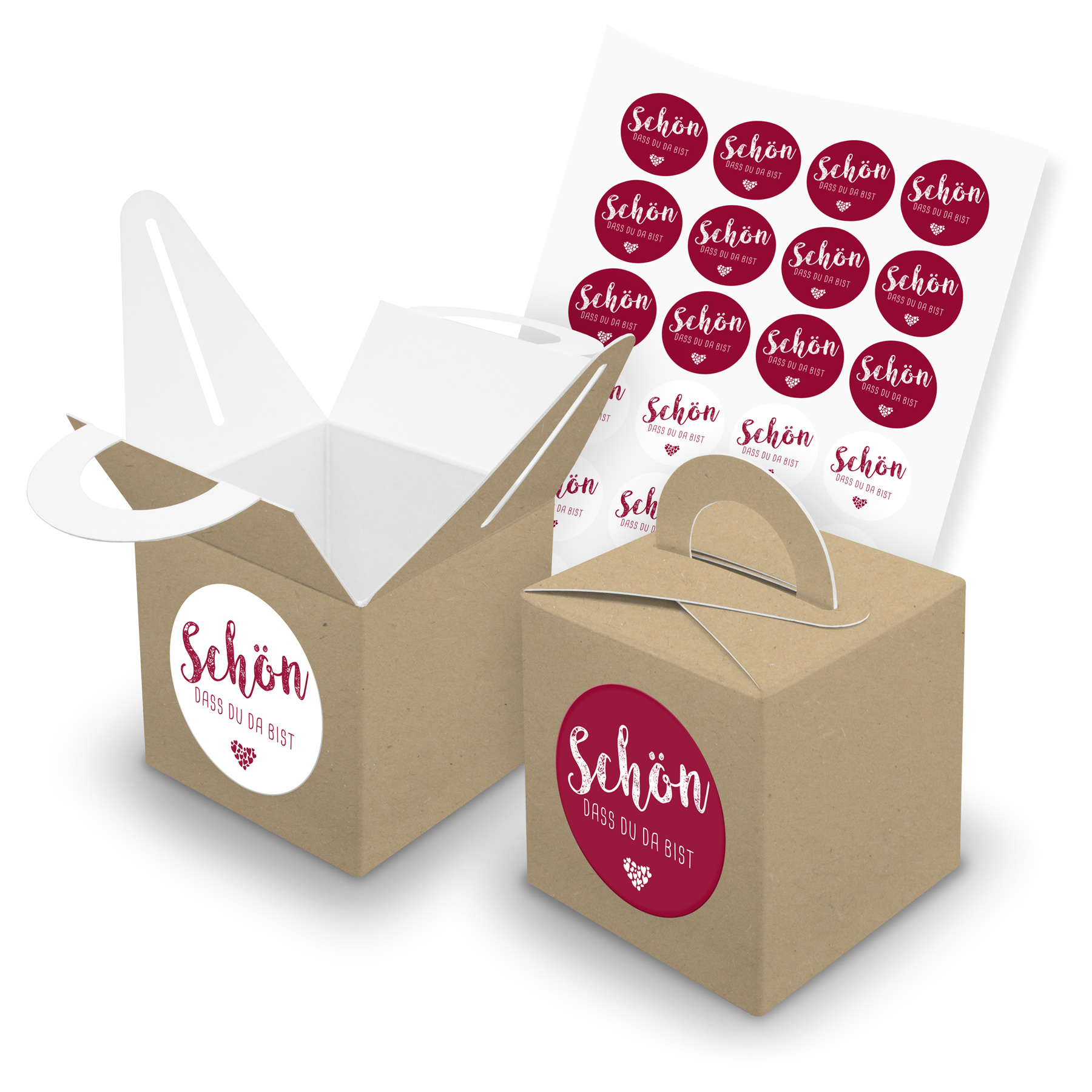 itenga SET 24x W�rfelboxen mit Griff Braun (V43) + Motiv...