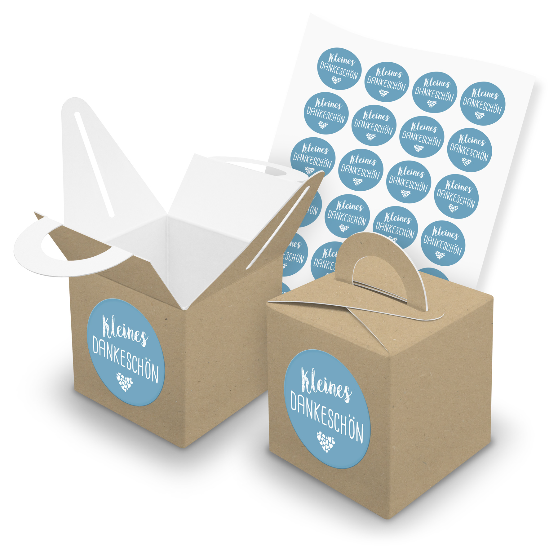 itenga SET 24x W�rfelboxen mit Griff Braun (V43) + Motiv...