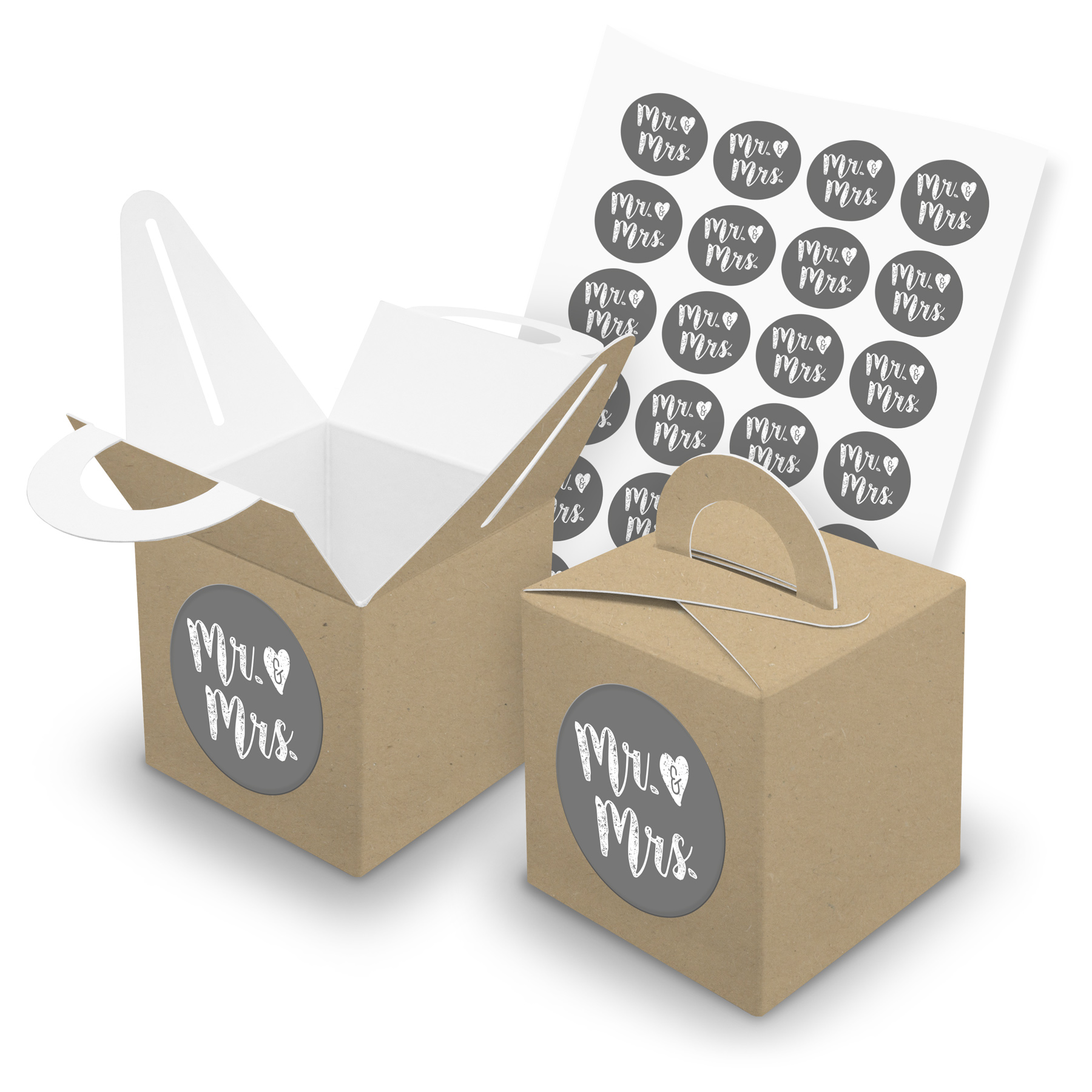 itenga SET 24x W�rfelboxen mit Griff Braun (V43) + Motiv...