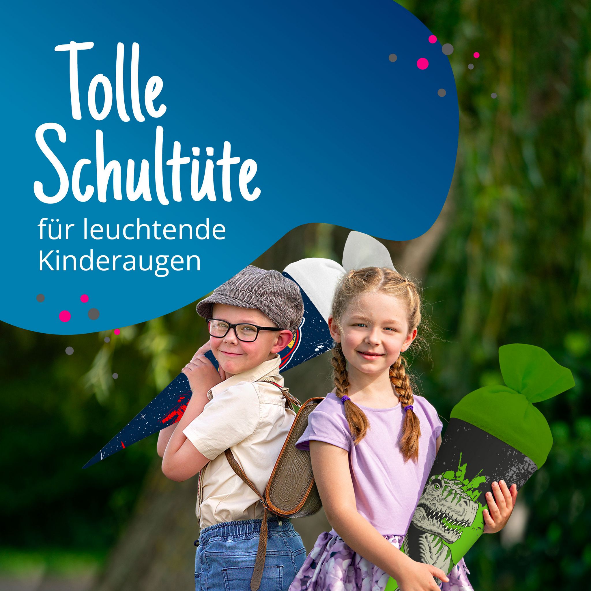 itenga Schult�te Zuckert�te 70cm T-Rex Filzverschluss gr�n