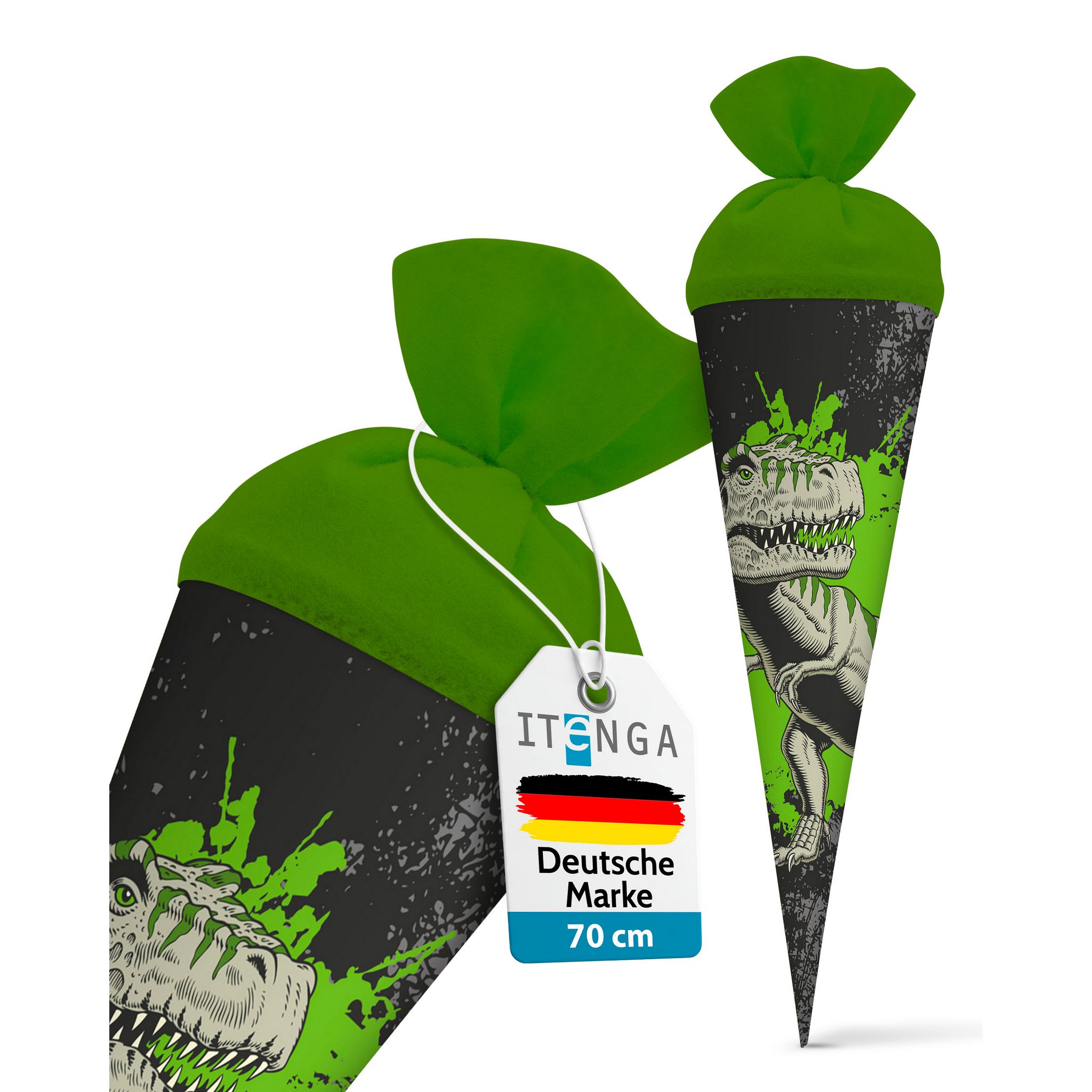 itenga Schult�te Zuckert�te 70cm T-Rex Filzverschluss gr�n