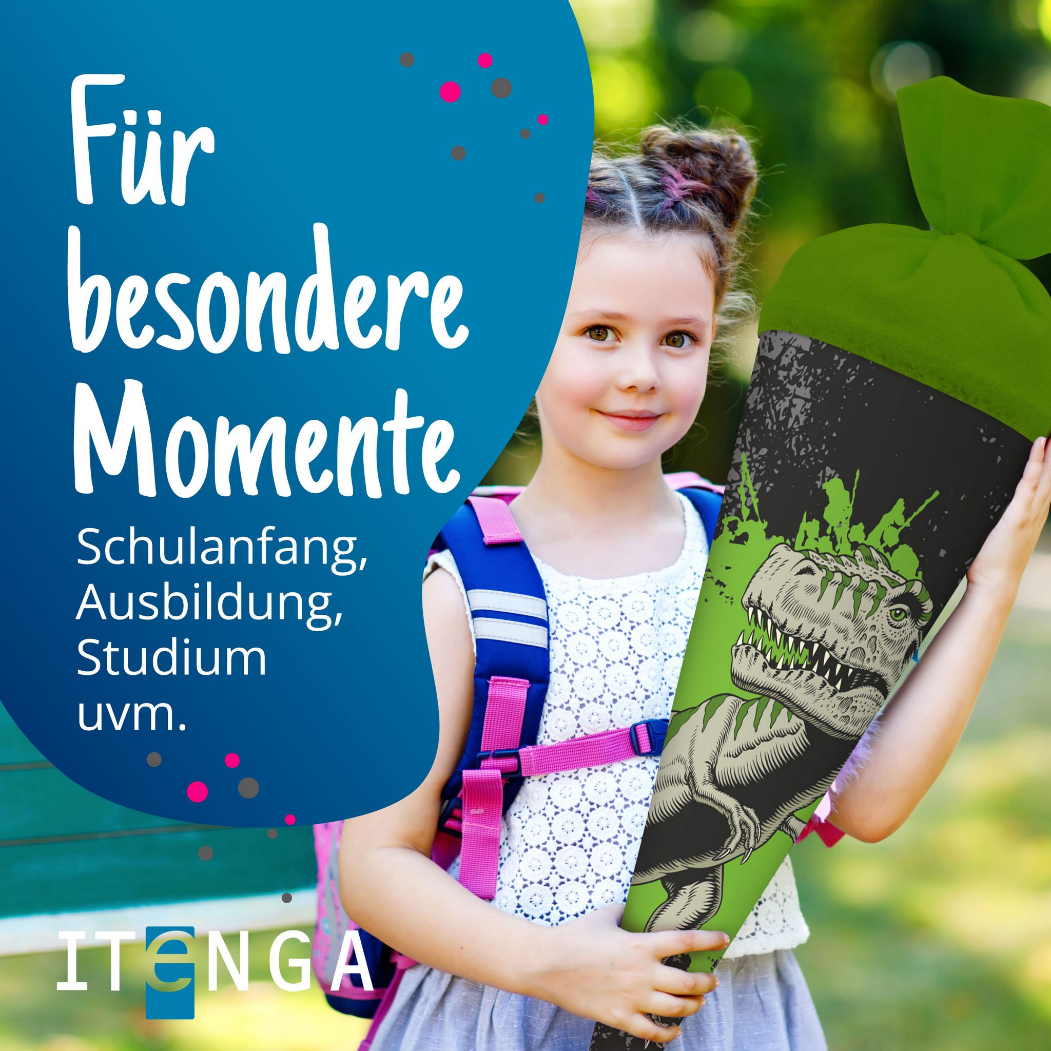 itenga Schult�te Zuckert�te 70cm T-Rex Filzverschluss gr�n