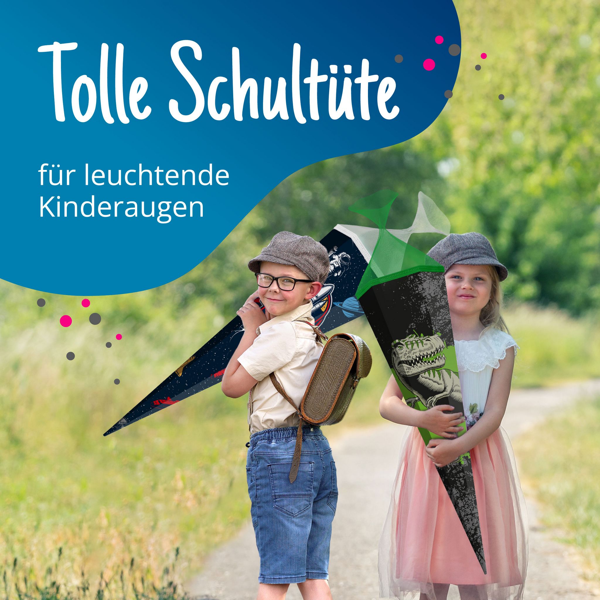 itenga Schult�te 85cm eckig Motiv T-Rex mit T�llverschluss