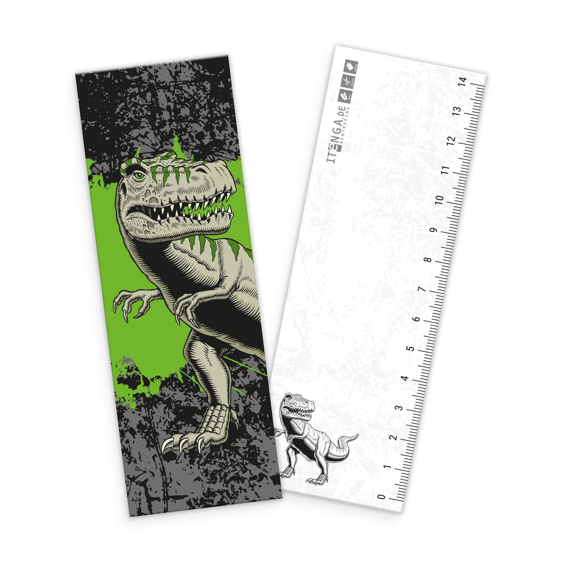 itenga Lesezeichen T-Rex 5,1 x 14,8 cm 300 g/qm folienka...