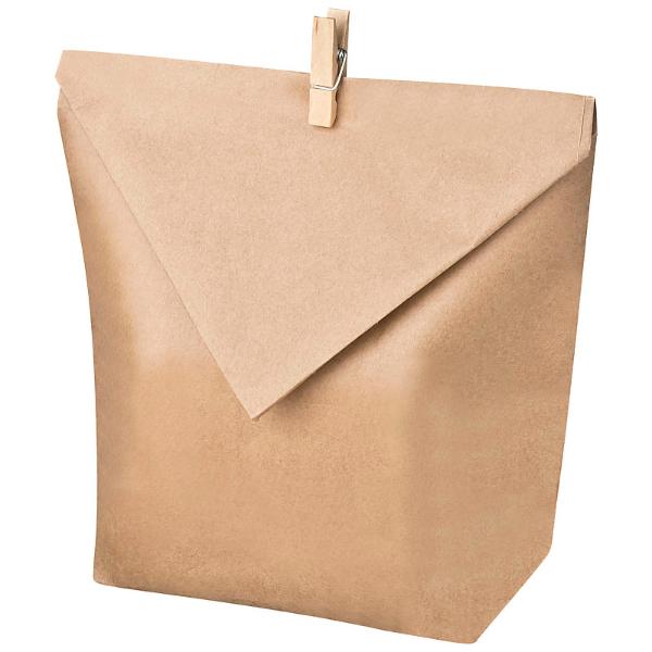 itenga 10x Geschenkt�ten Papier Braun + 10x Holz Klammern