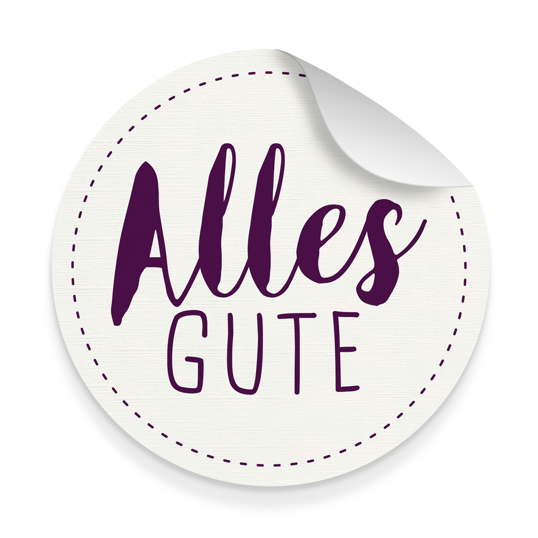 itenga 10x Aufkleber Sticker "Alles Gute" wei� lila 9,5 ...