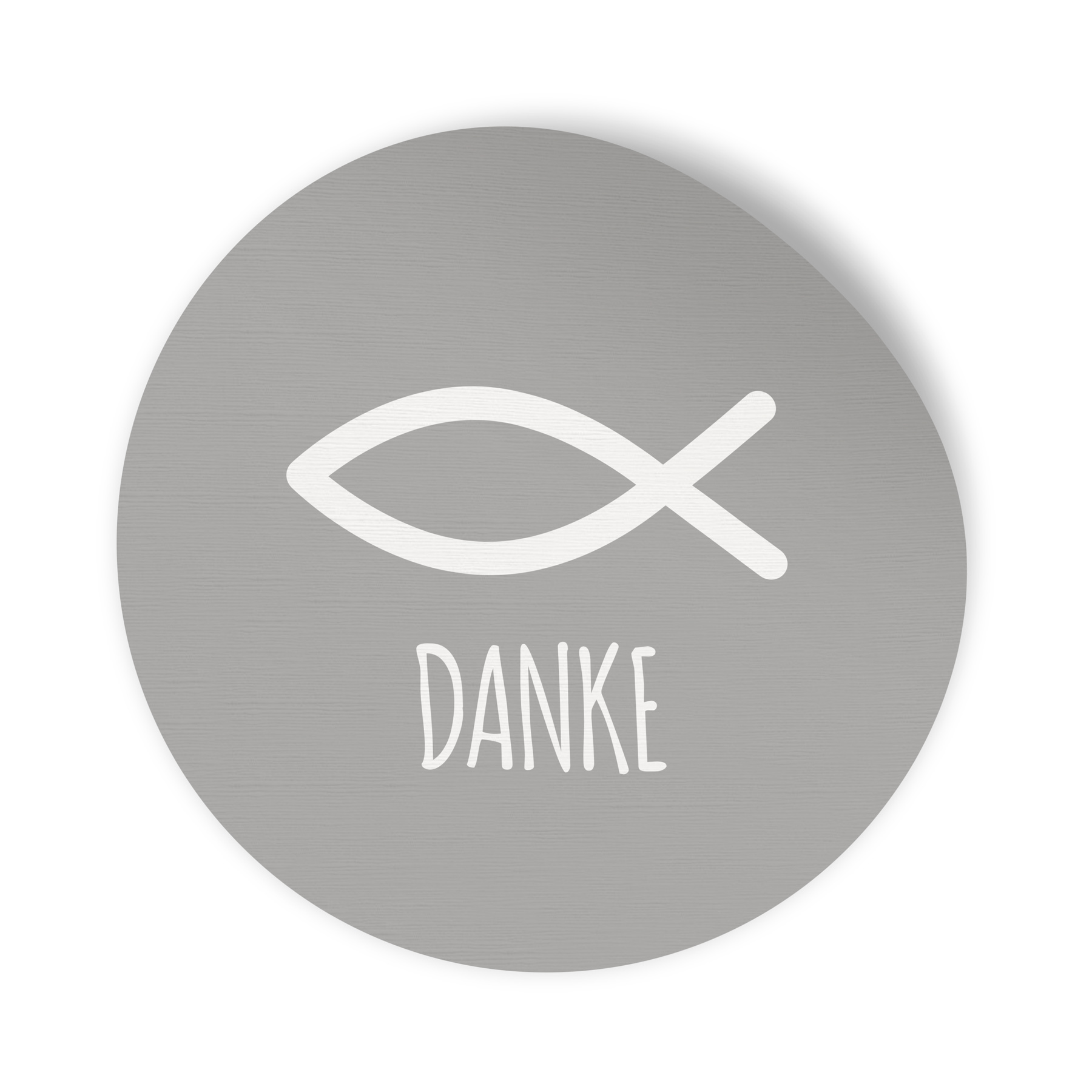 24x Sticker Aufkleber Fisch Danke Grau / Wei�, Durchmess...