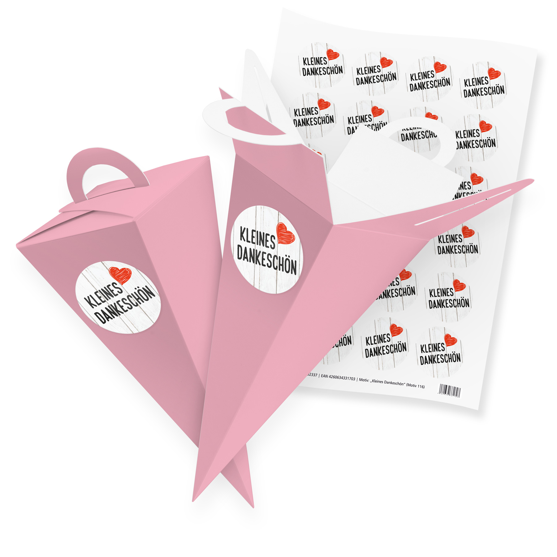 itenga SET V56 24x Geschenkt�te Schult�te 21 cm, Rosa + ...
