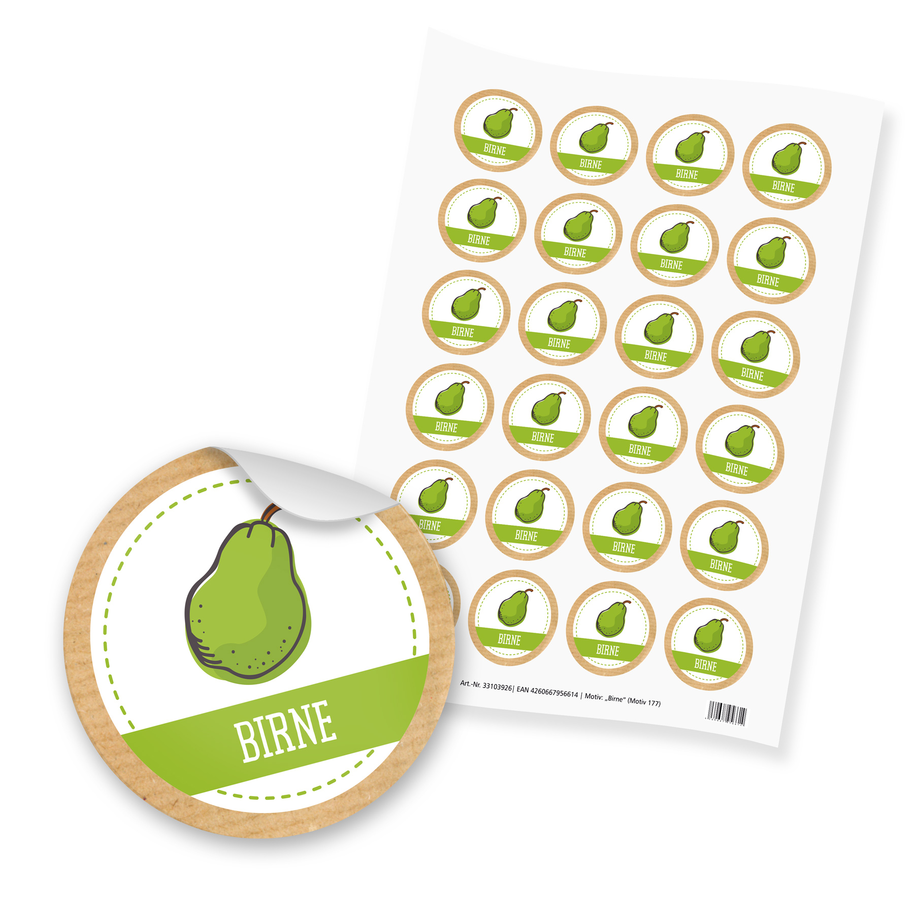 itenga 24x Sticker "Birne" (Motiv 177)