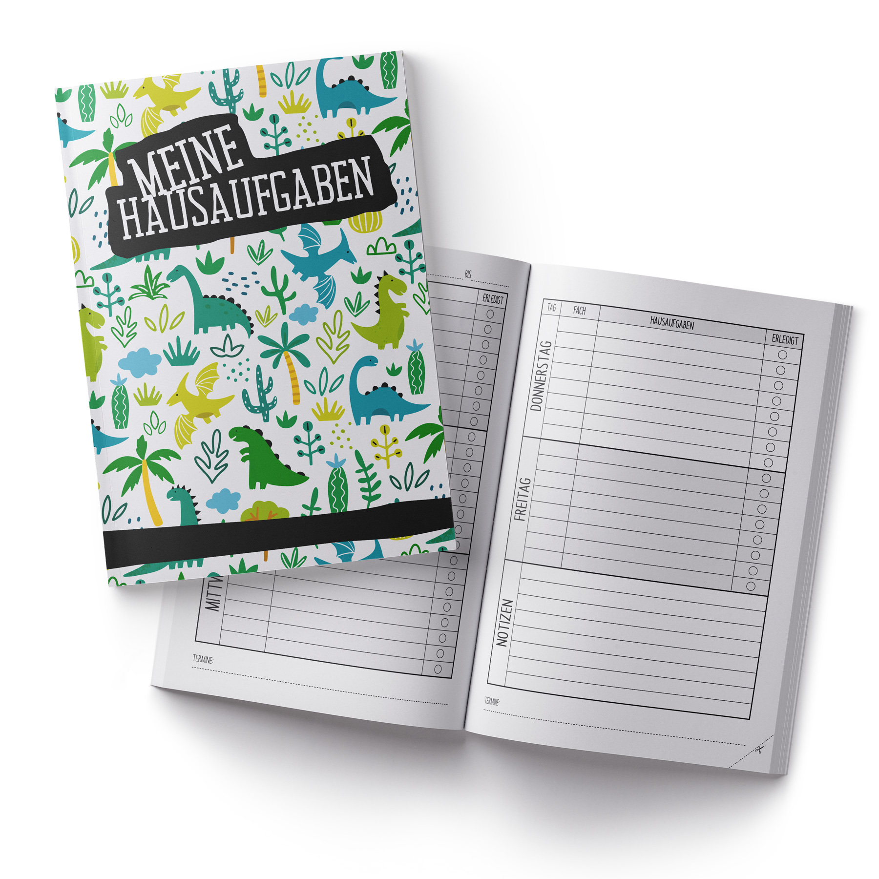 itenga Hausaufgabenheft Dinos (Motiv 1) DIN A5, 96 Seiten