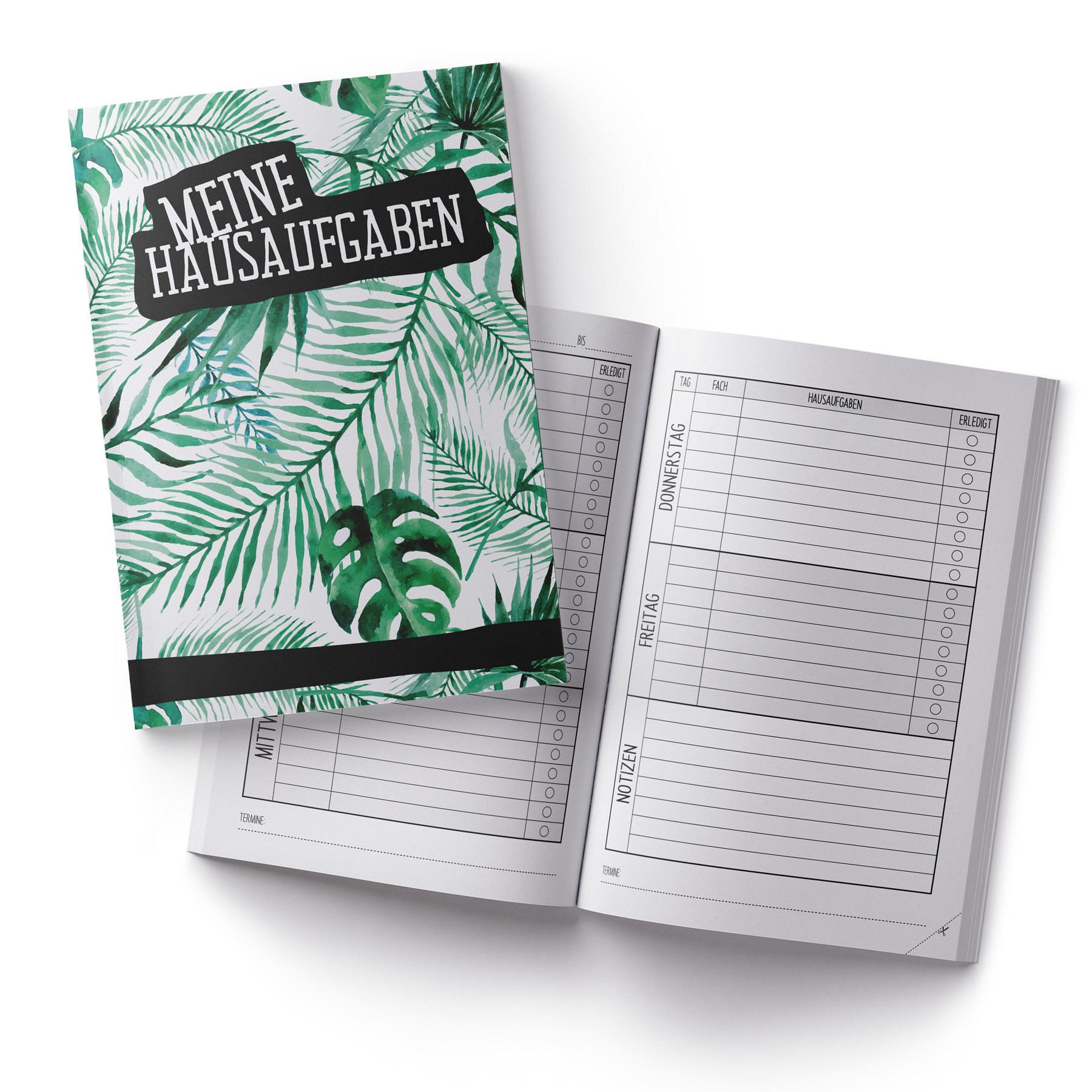 itenga Hausaufgabenheft Palmenbl�tter (Motiv 2) DIN A5, ...