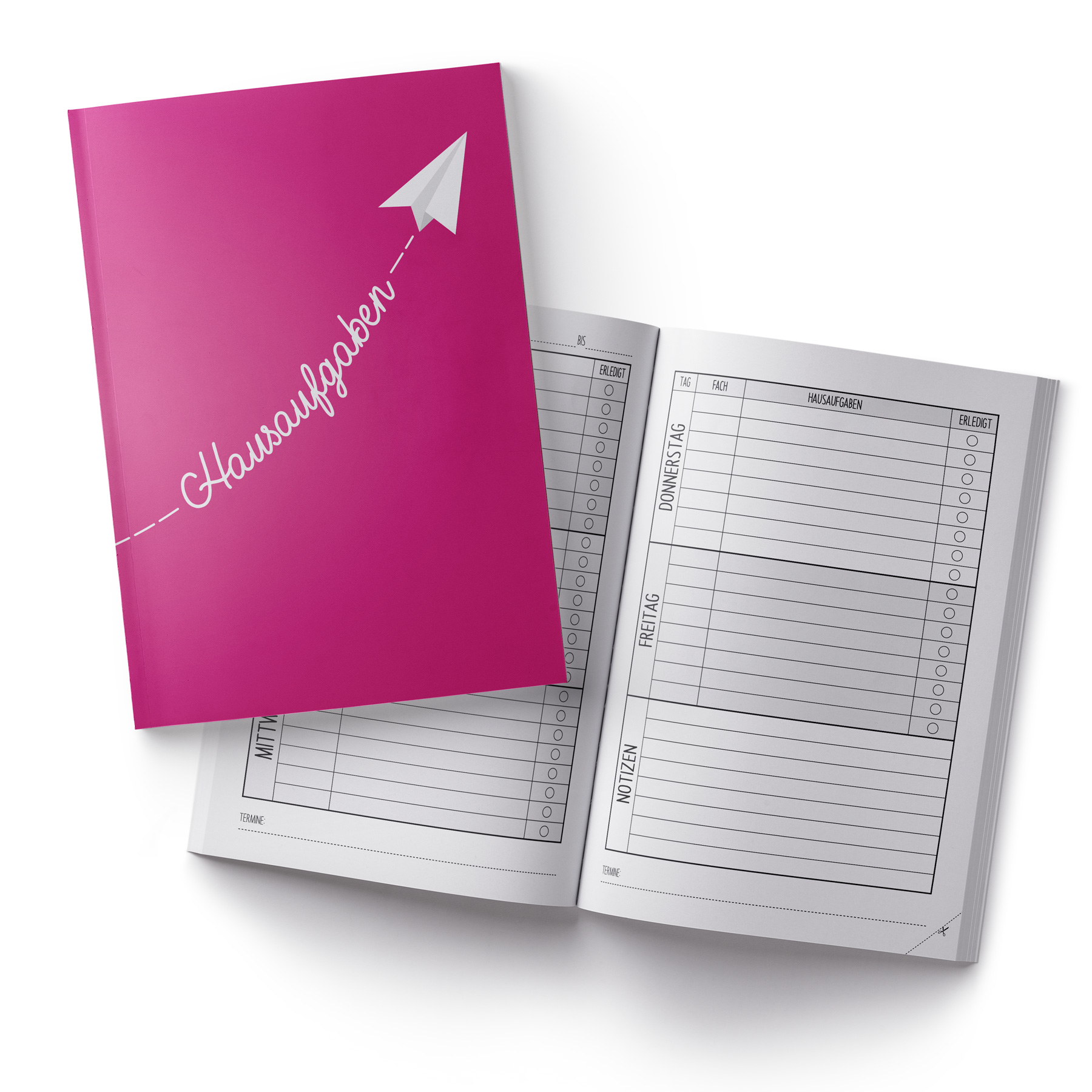 itenga Hausaufgabenheft Papierflieger Pink (Motiv 17) DI...