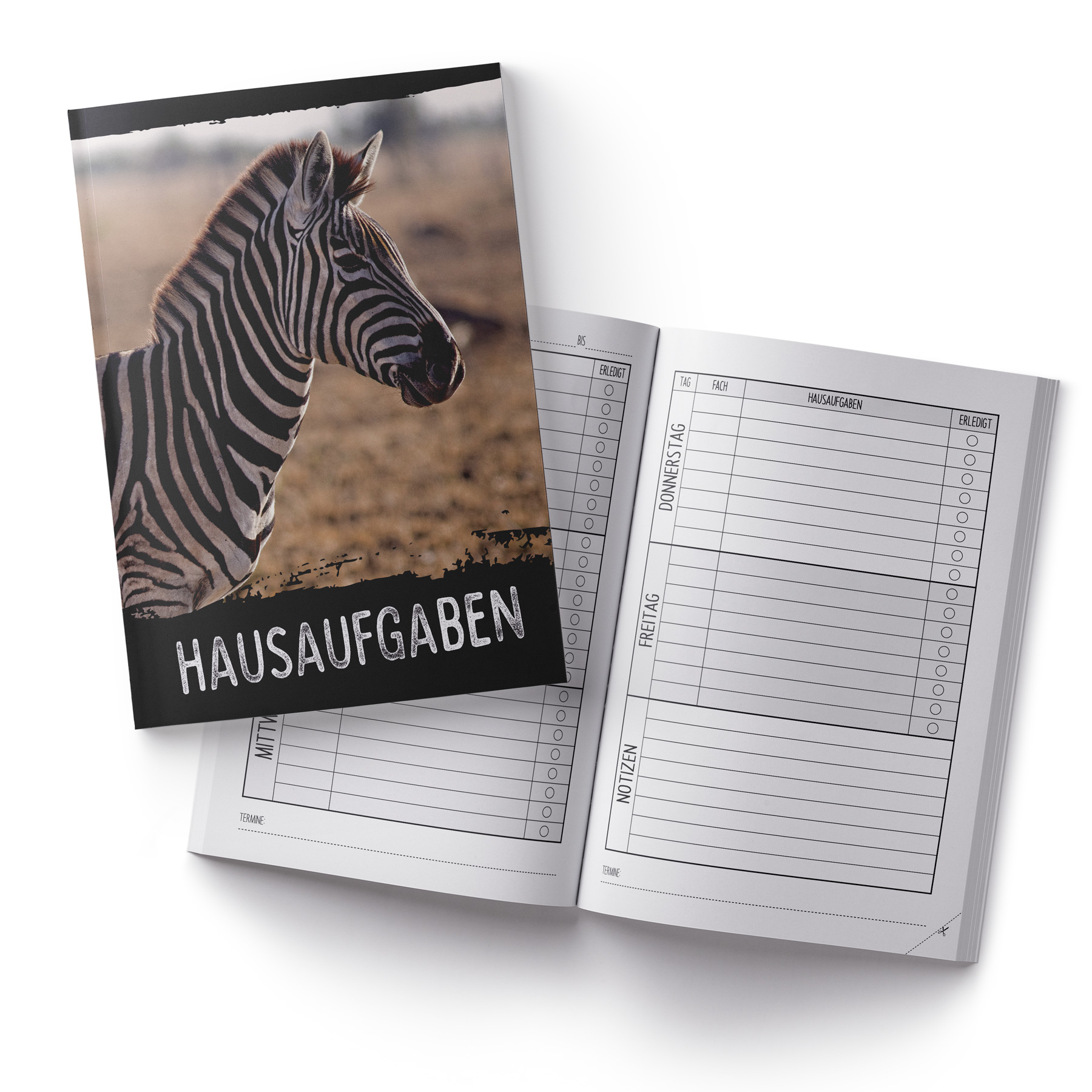 itenga Hausaufgabenheft Zebra (Motiv 22) DIN A5, 96 Seiten
