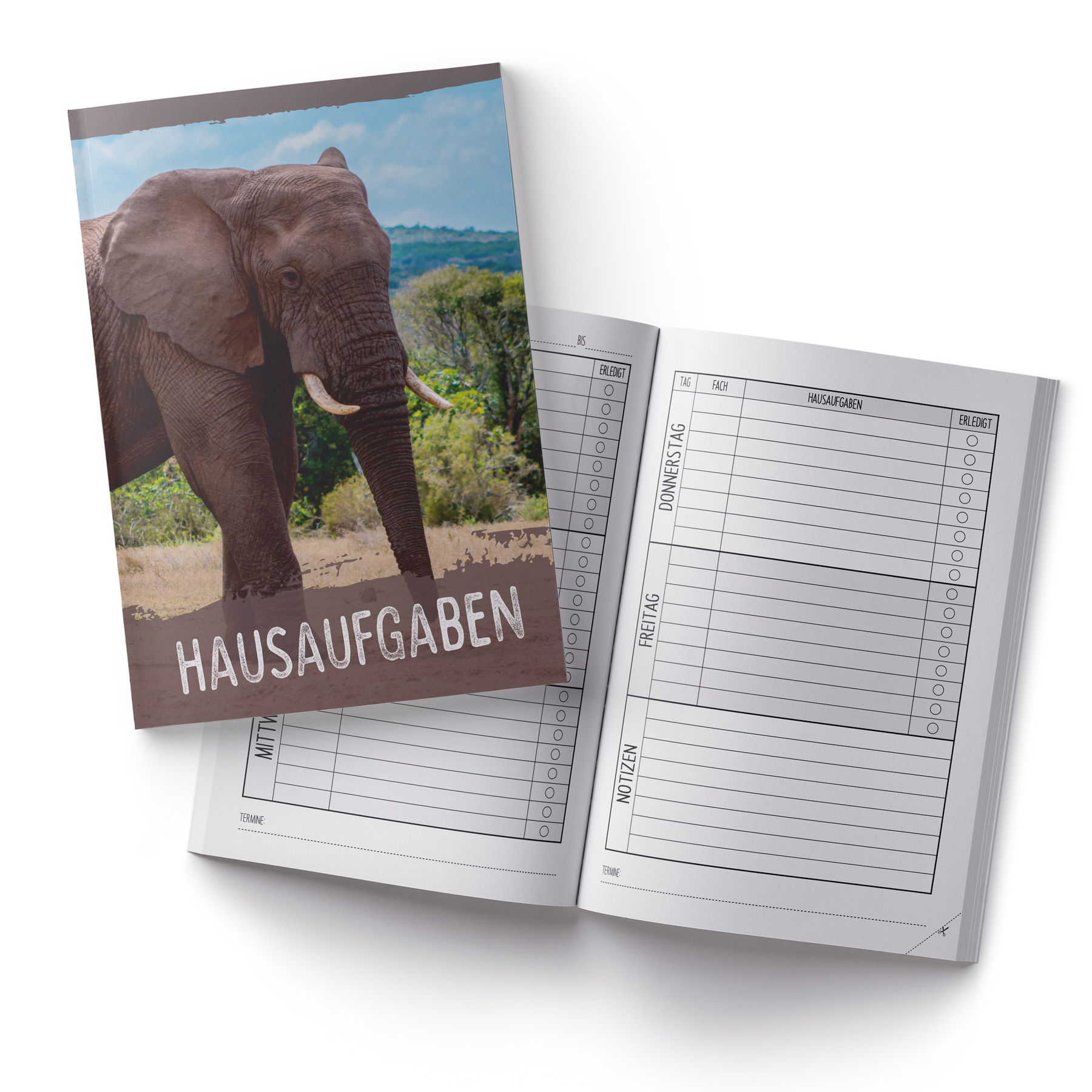 itenga Hausaufgabenheft Elefant (Motiv 28) DIN A5, 96 Se...