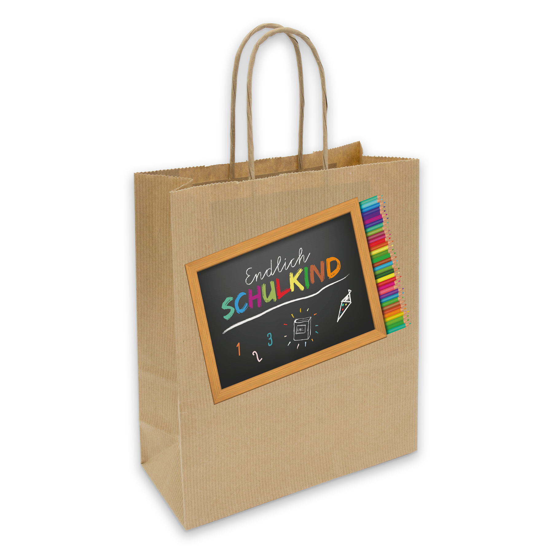 itenga Geschenkt�te mit Kordel + Aufkleber Endlich Schul...