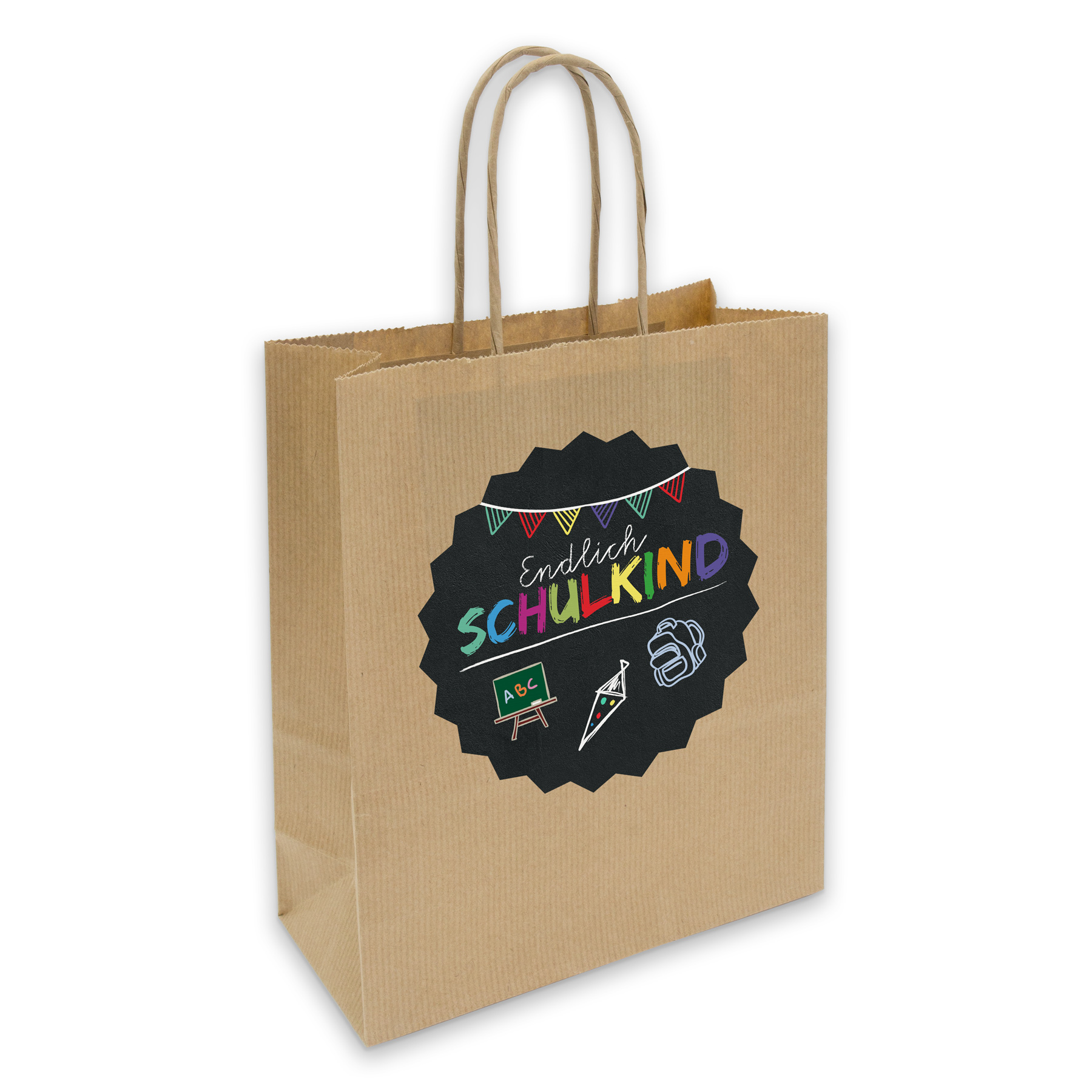 itenga Geschenkt�te mit Kordel + Aufkleber Endlich Schul...