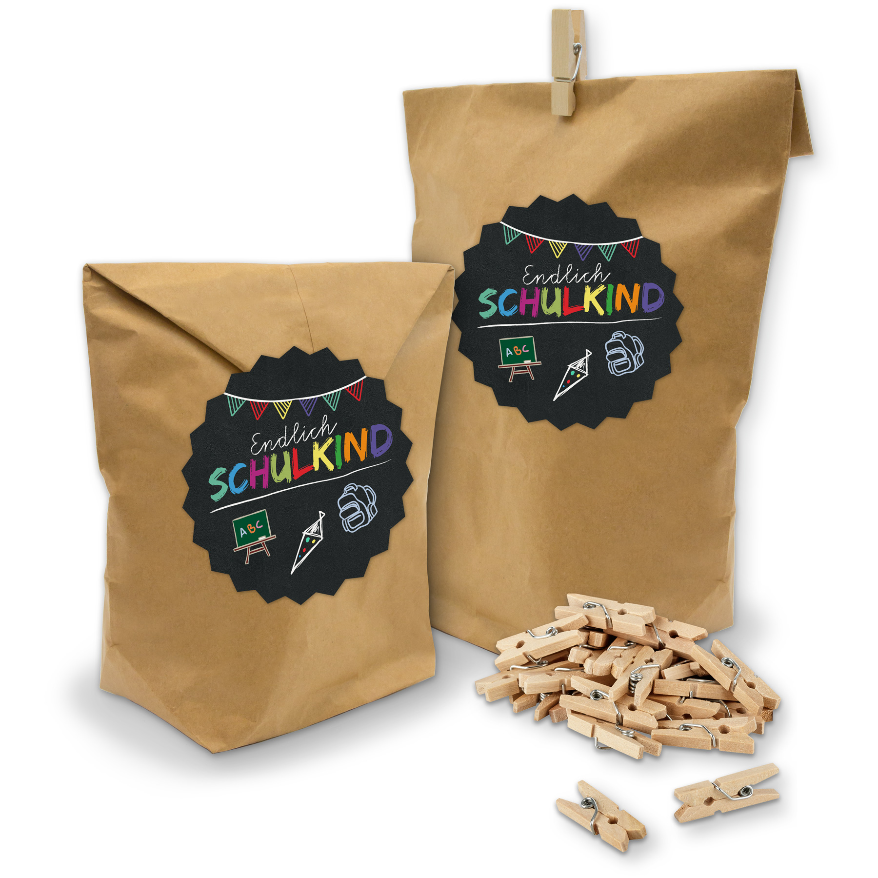 itenga 10x Geschenkt�te + Klammern + Aufkleber Endlich S...
