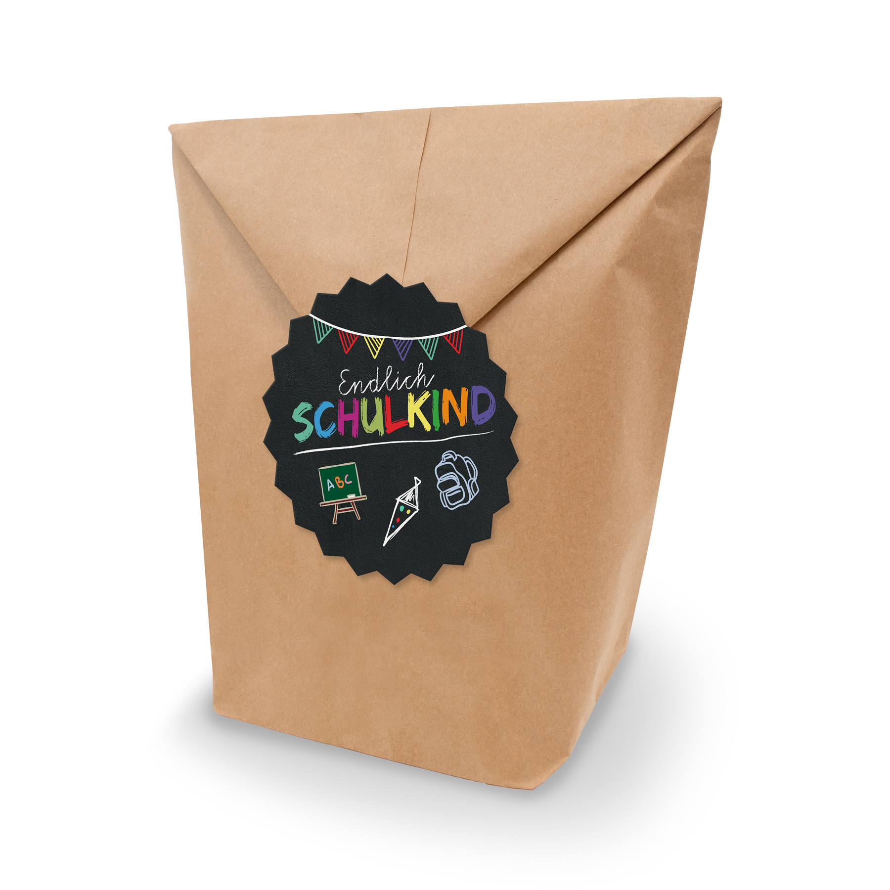 itenga 10x Geschenkt�ten XL + Aufkleber Endlich Schulkin...