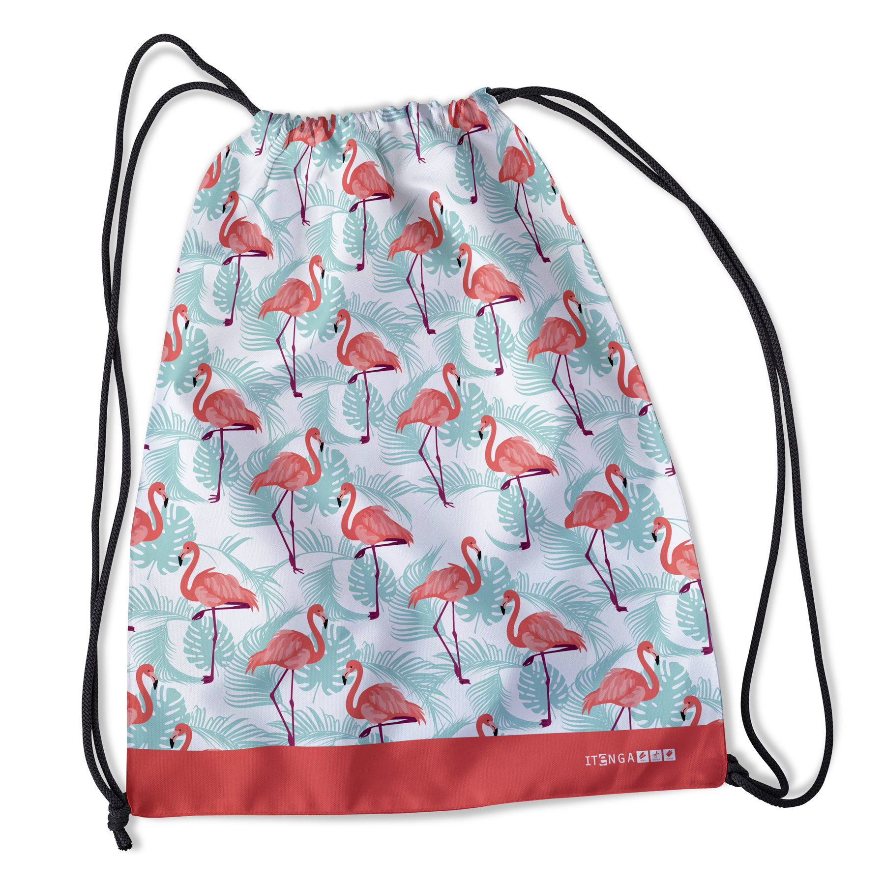 itenga Turnbeutel Flamingos 34 x 45 cm 100% PET Recyclin...