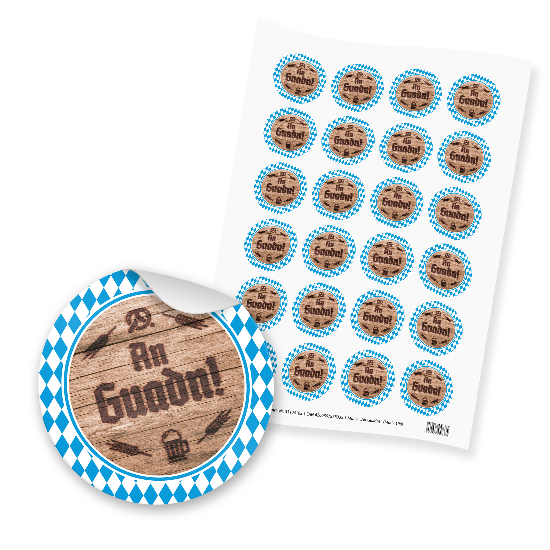 itenga 24x Sticker An Guadn! Aufkleber Bayern Oktoberfes...