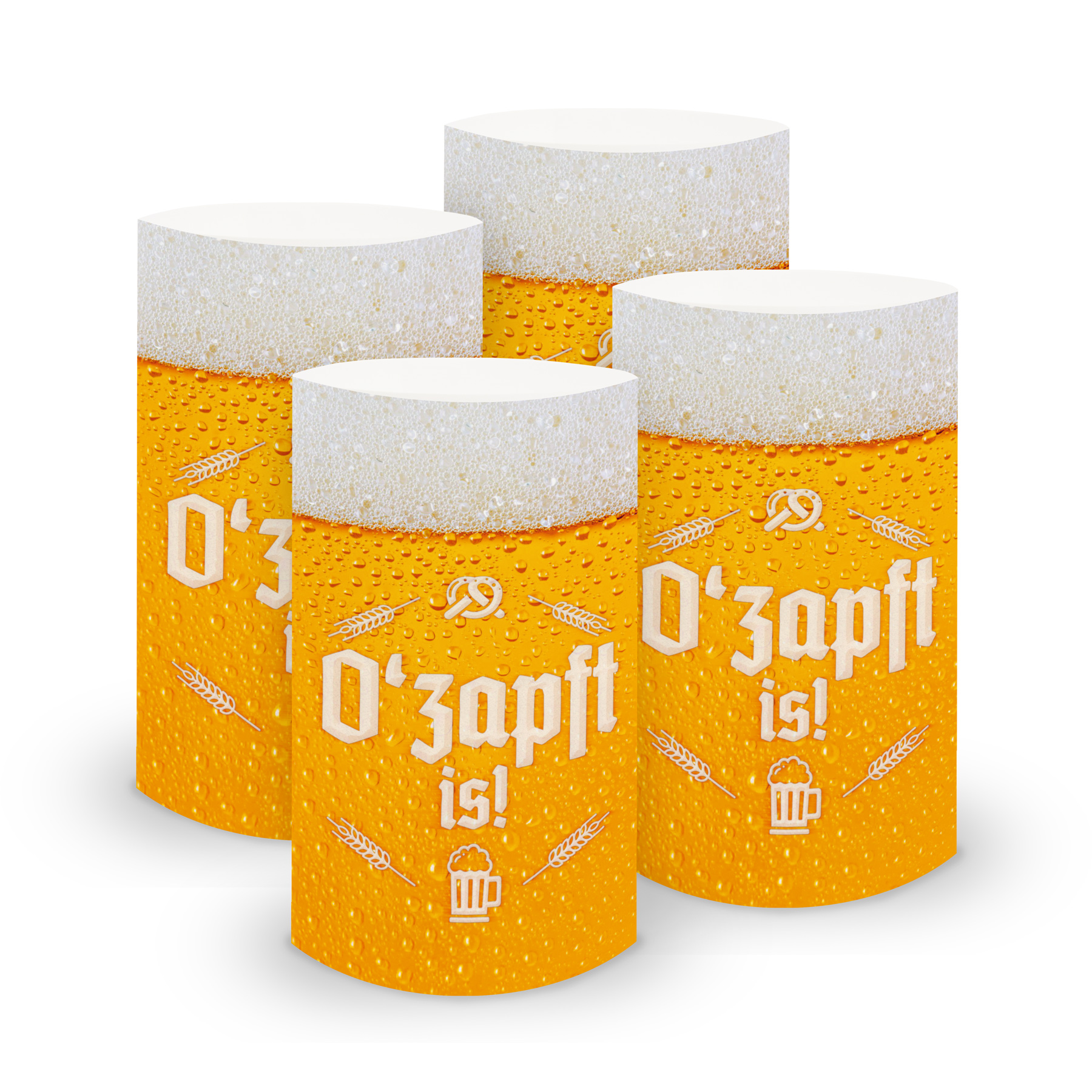 itenga 6x Windlicht klein O zapft is! Bayrisch Bier Rust...
