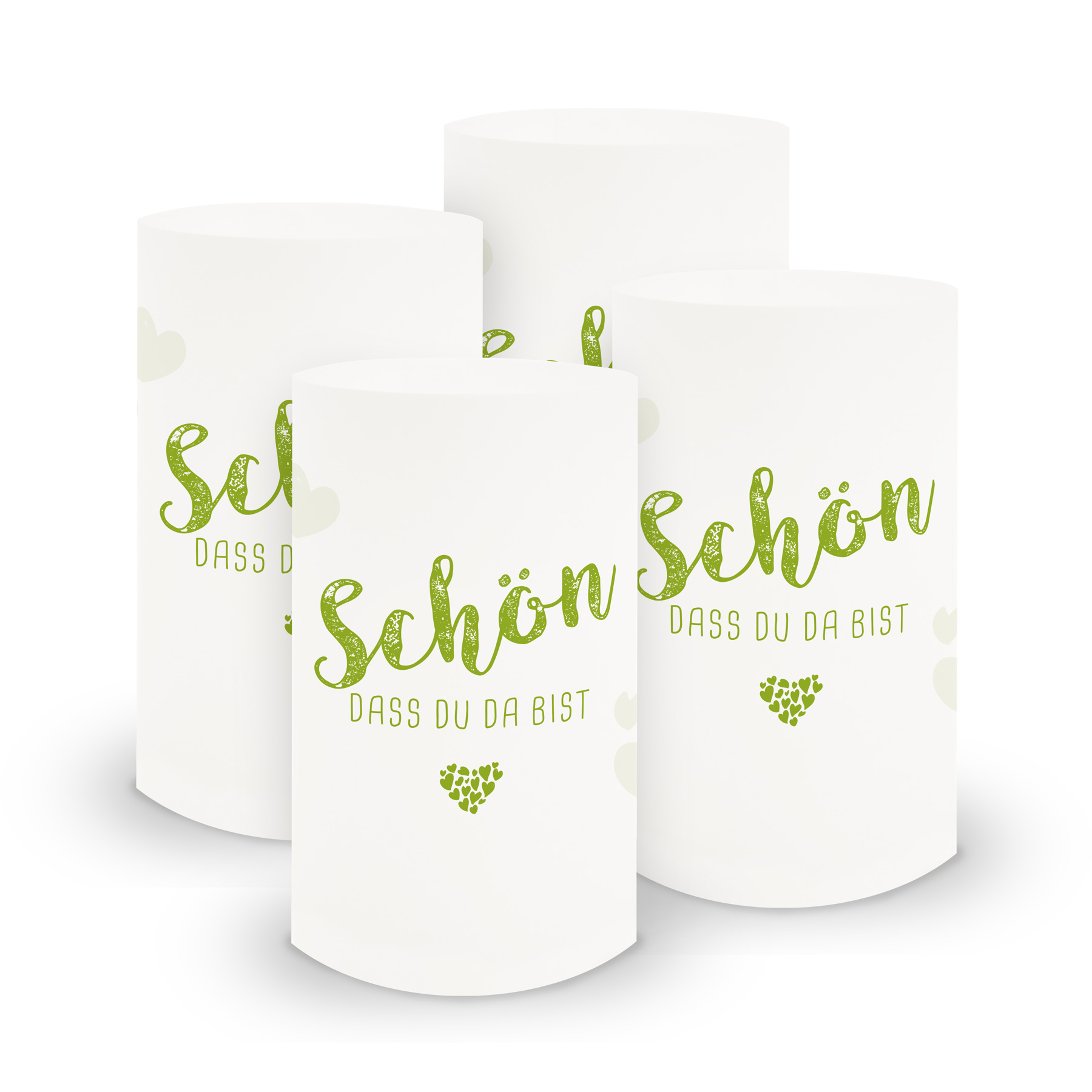 itenga 6x Windlicht klein Sch�n dass du da bist, fr�hlin...