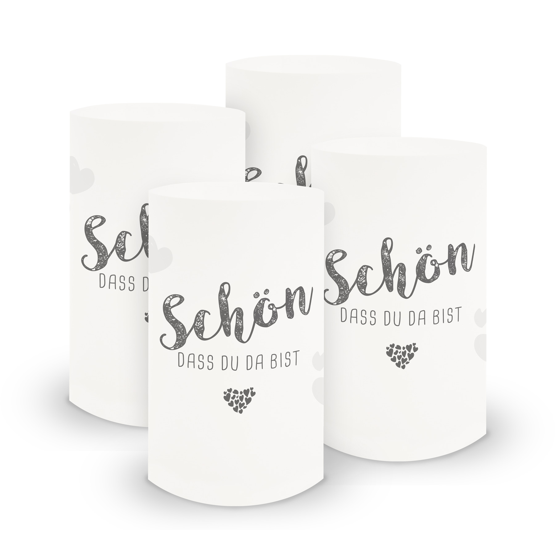 itenga 6x Windlicht klein Sch�n dass du da bist, taubeng...