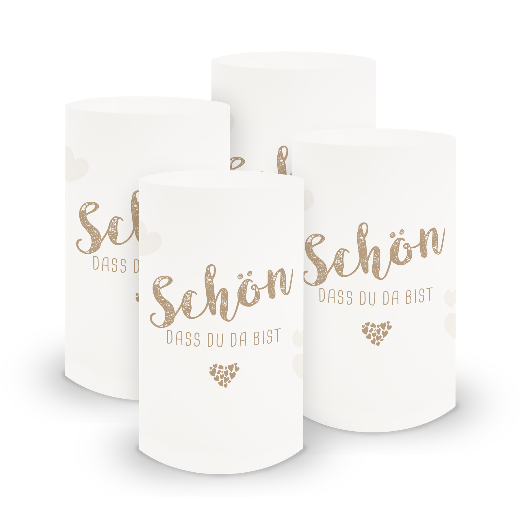 itenga 6x Windlicht klein Sch�n dass du da bist, latte m...
