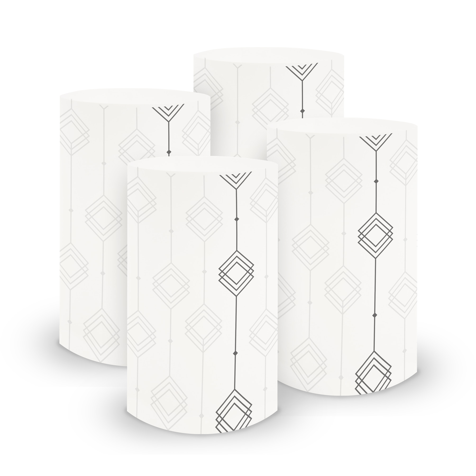itenga 6x Windlicht klein Ornament wei� grau / taubengra...
