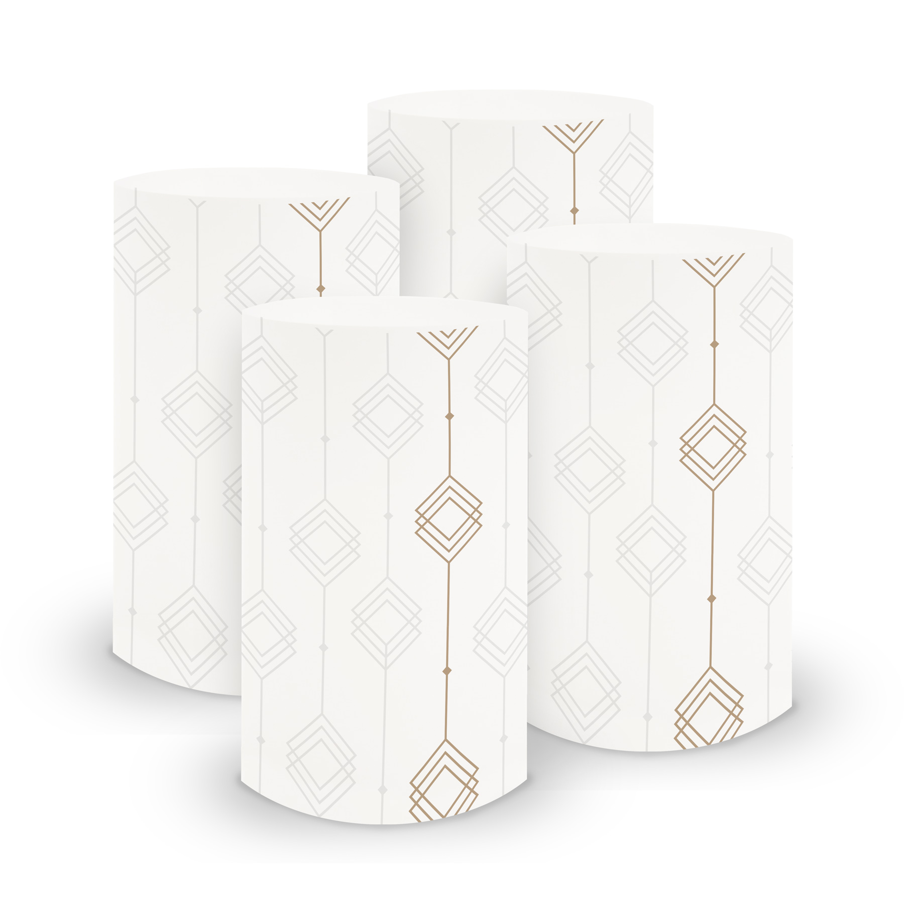 itenga 6x Windlicht klein Ornament wei� braun / latte ma...