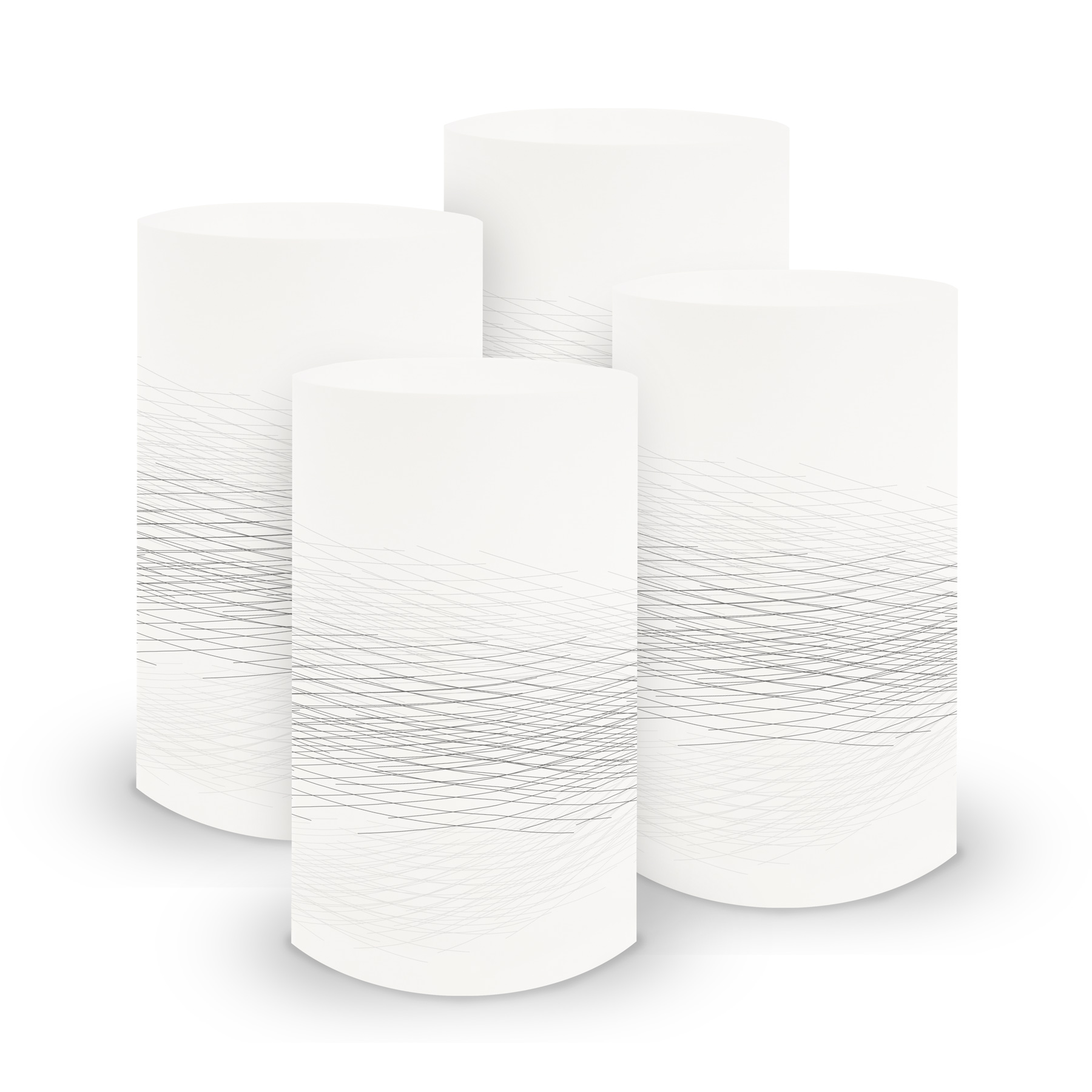 itenga 6x Windlicht klein Linien wei� grau / taubengrau,...