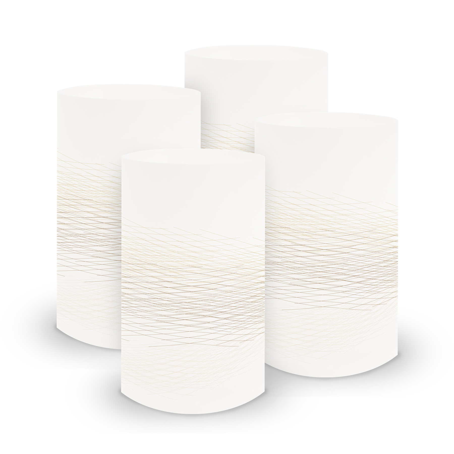 itenga 6x Windlicht klein Linien wei� braun / latte macc...
