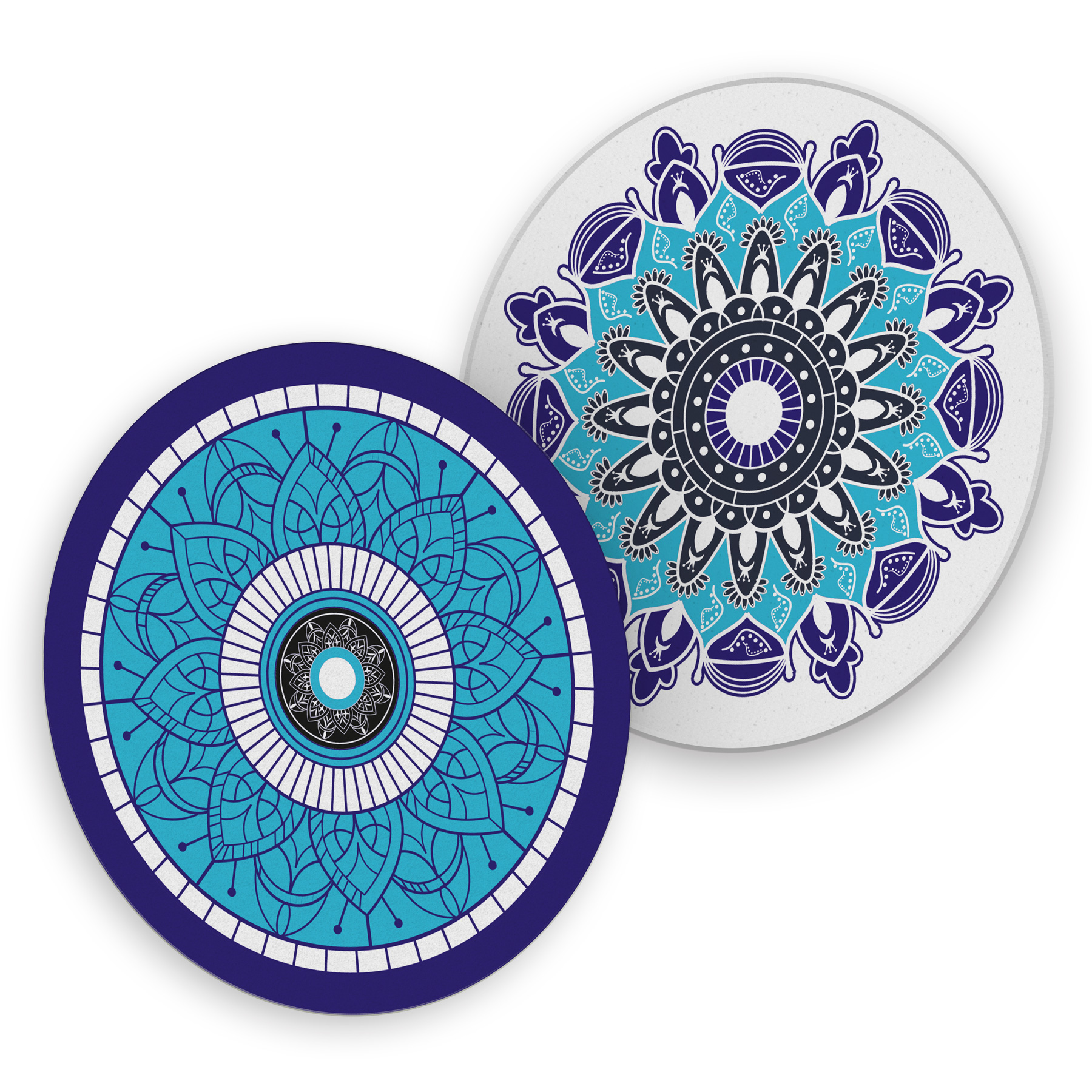 itenga 40x Bierdeckel Mandala Nazar I Blau T�rkis Wei� I...