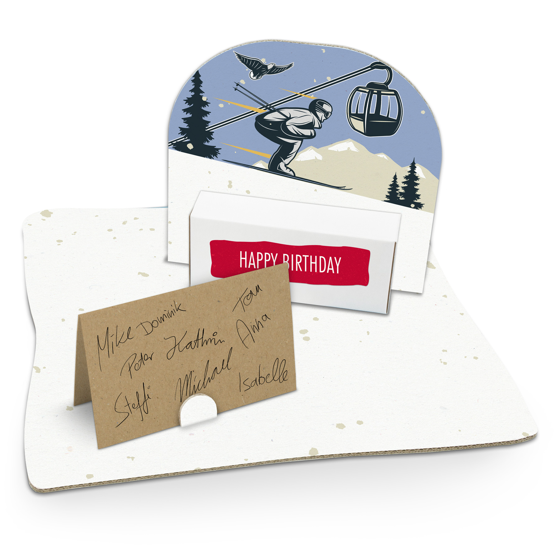 itenga Geldgeschenkverpackung Skifahrer (Motiv 110) Bode...
