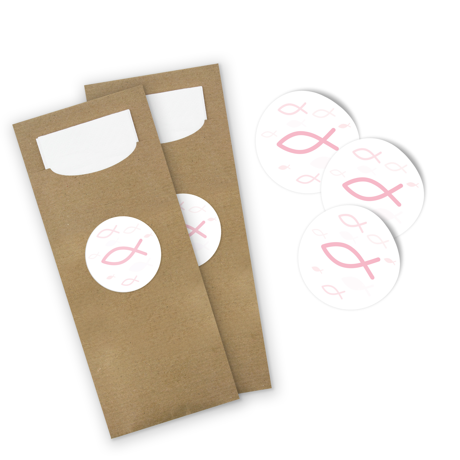 itenga 100x Bestecktasche aus Papier mit Serviette + Sti...