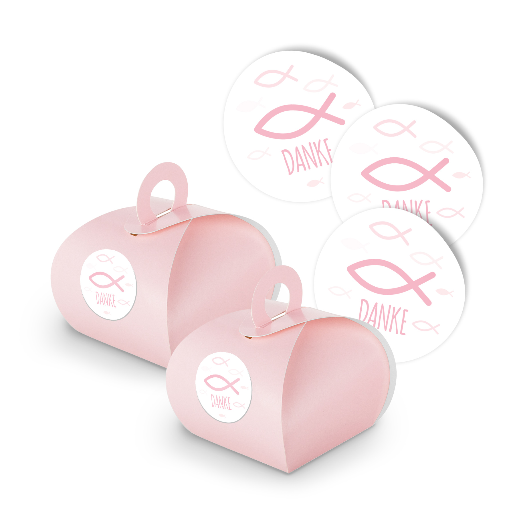 itenga SET Fisch Danke Rosa 25x Geschenkschachtel rosa m...