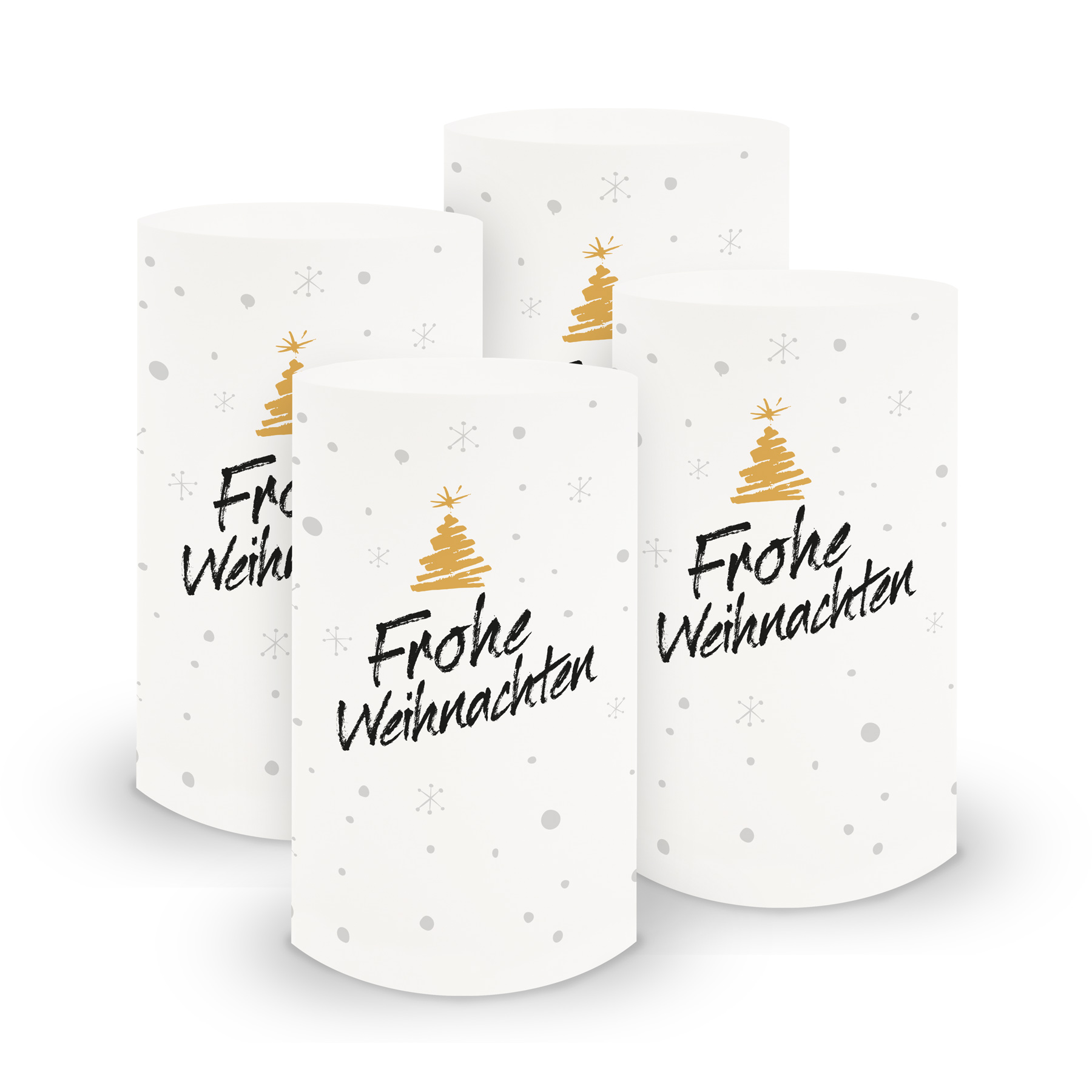 itenga 6x Windlicht klein Frohe Weihnachten f�r Winter A...
