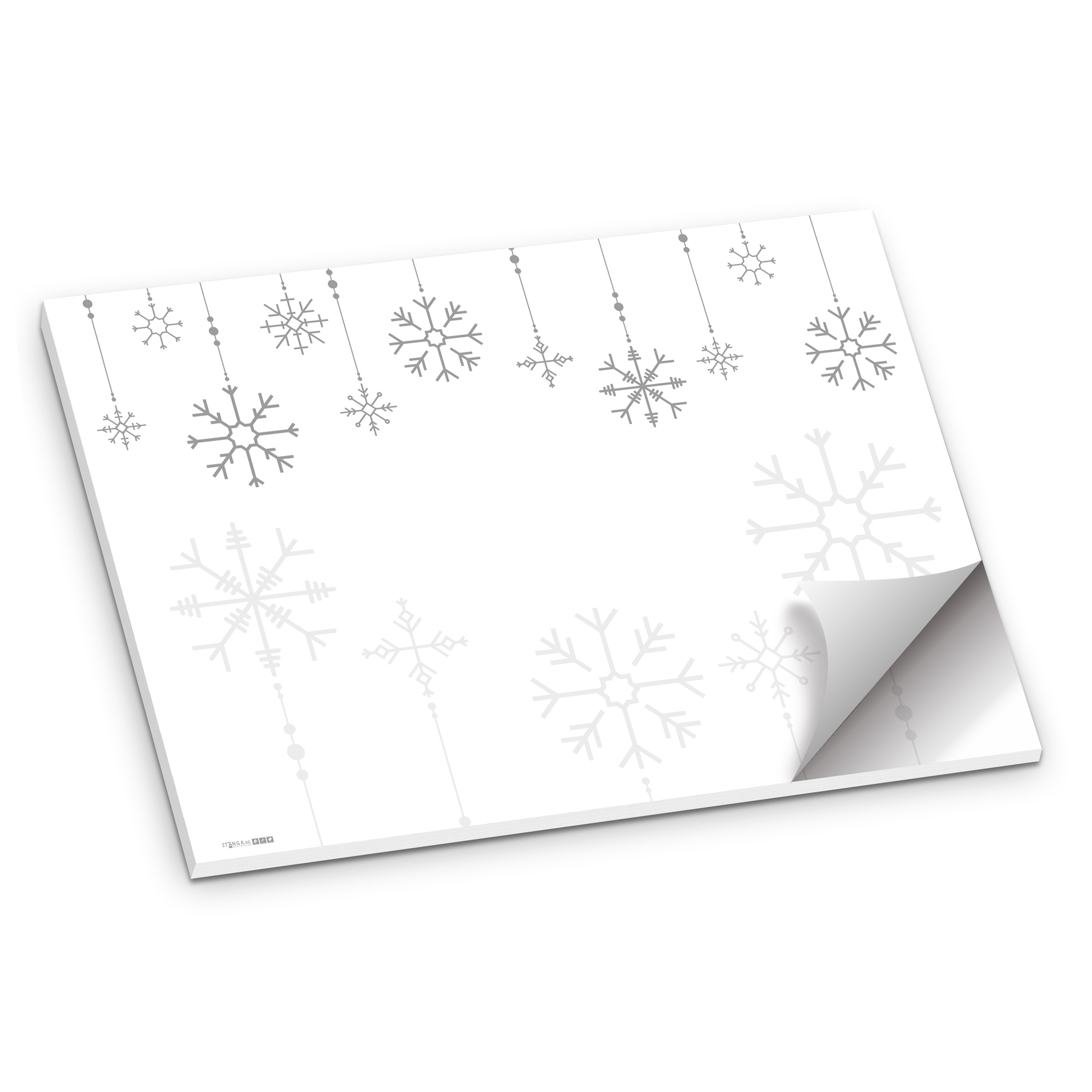 itenga Platzset Tischset "Schneeflocken" Grau Wei� DIN A...