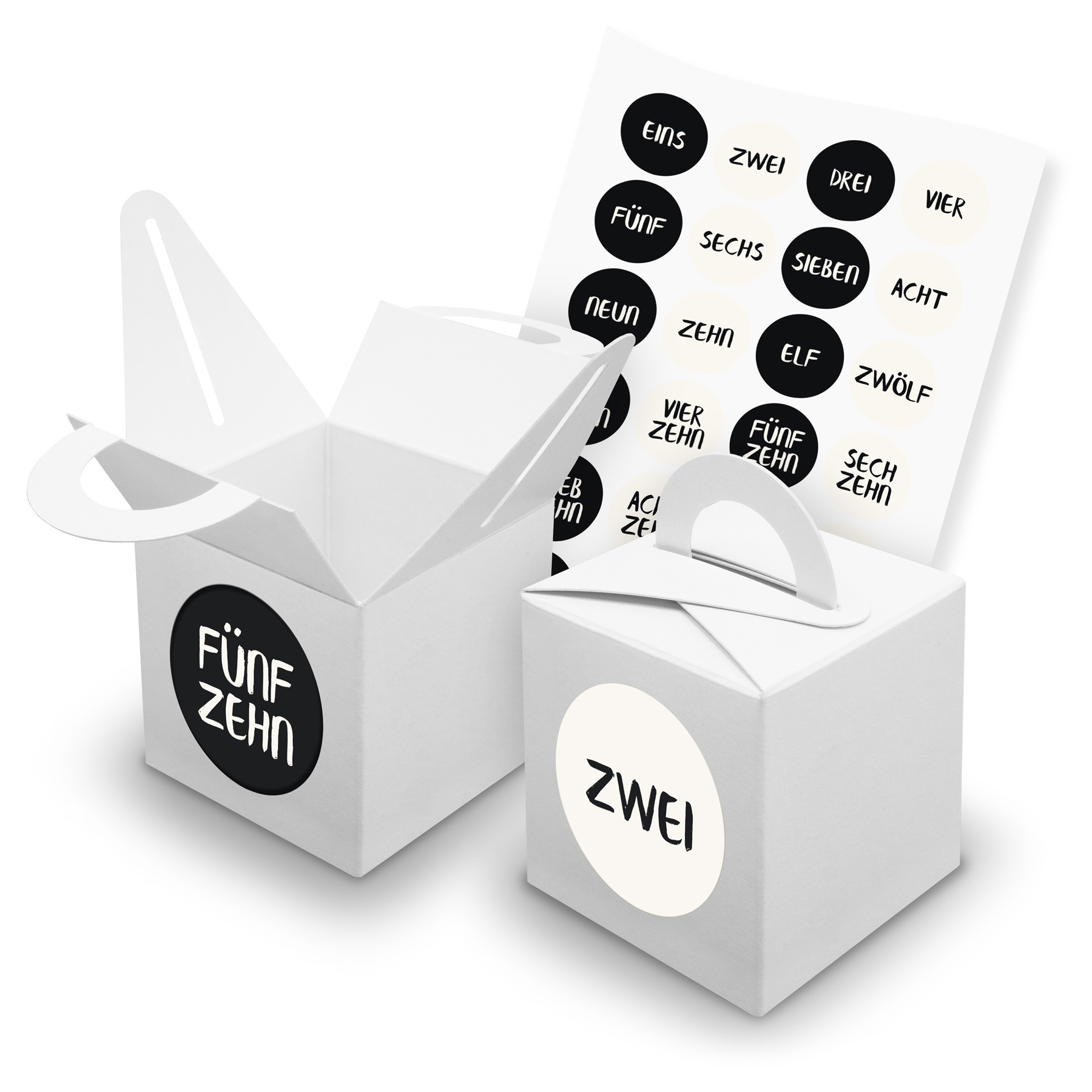 itenga SET V42 Adventskalender W�rfelbox mit Griff Wei� ...