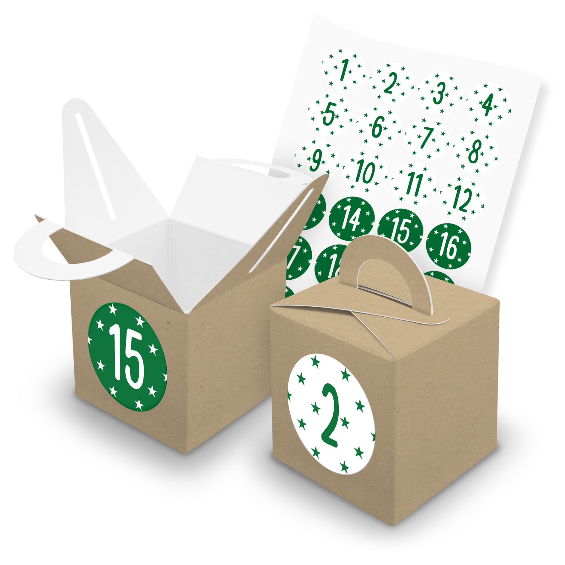 itenga SET V43 Adventskalender W�rfelbox mit Griff Braun...