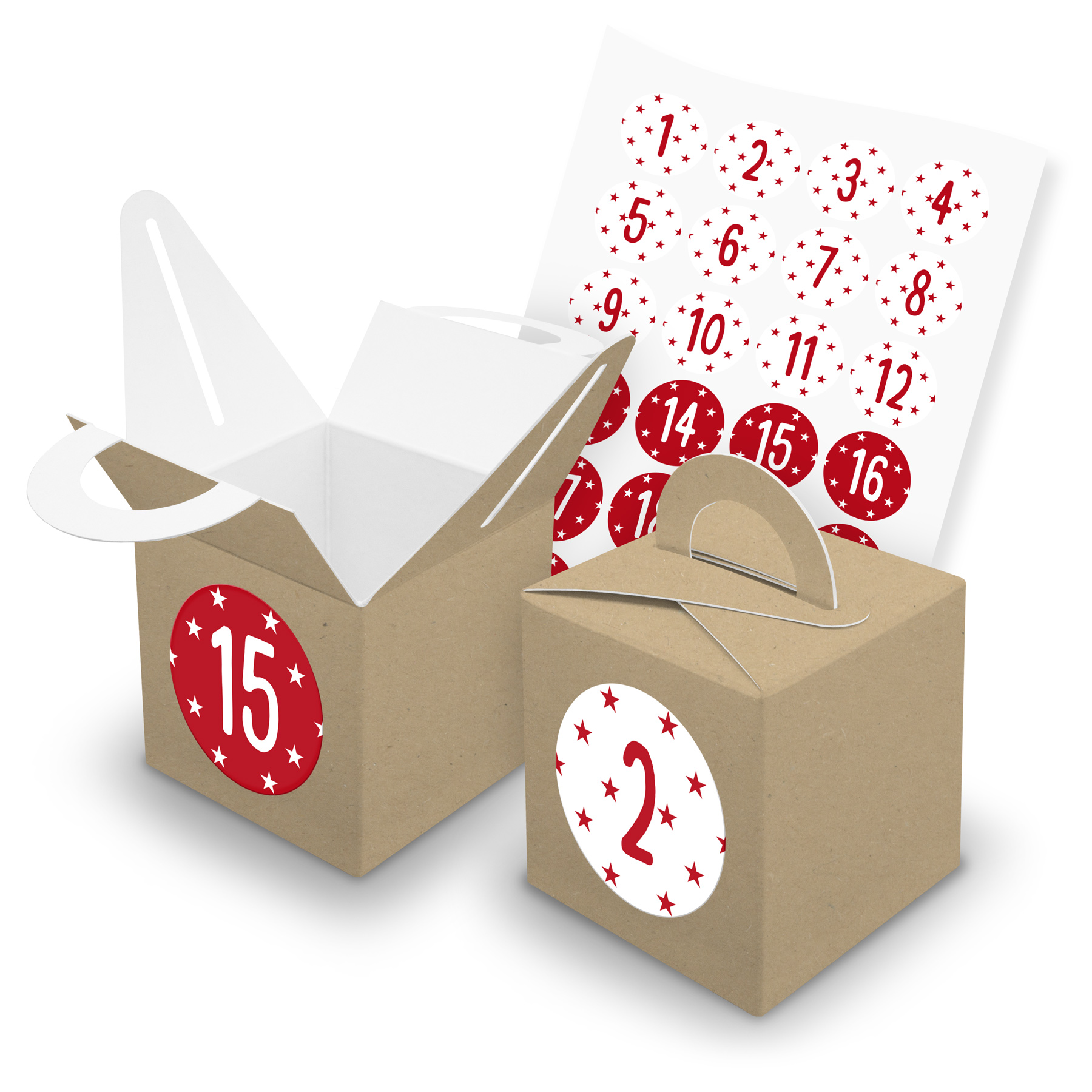 itenga SET V43 Adventskalender W�rfelbox mit Griff Braun...