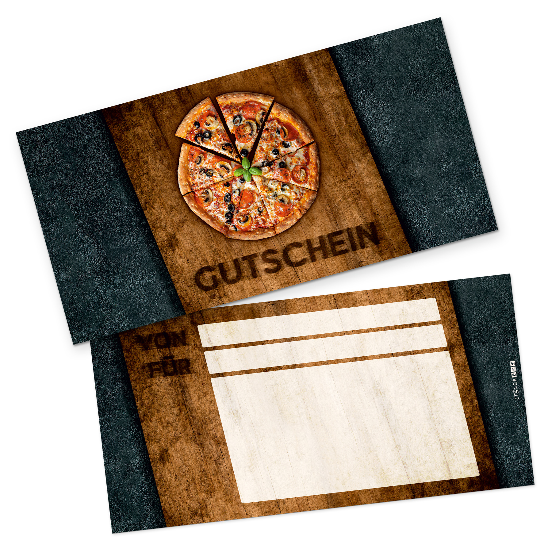 itenga Geschenkgutschein Pizza Holzbrett (Motiv 4), Post...