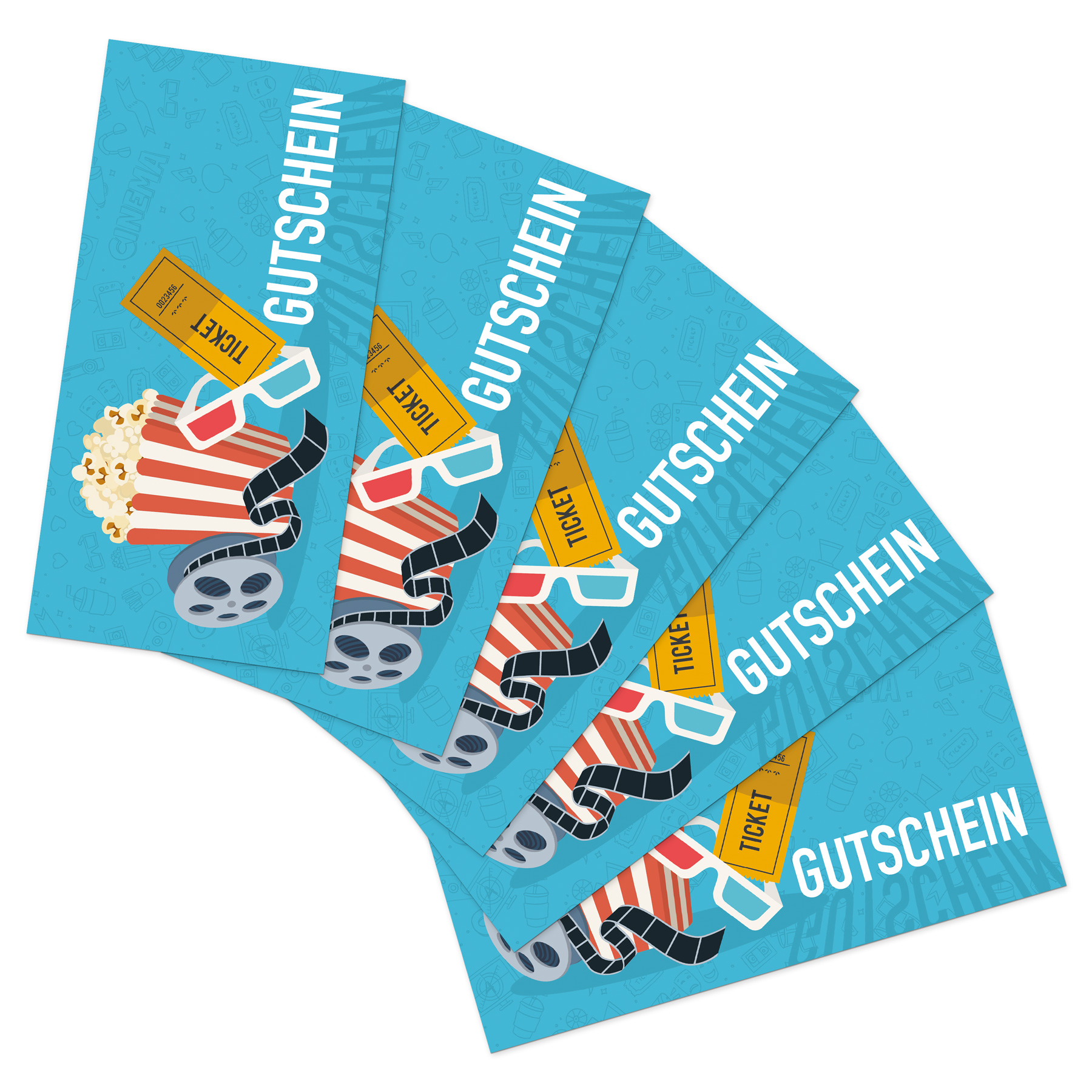 itenga 25x Geschenkgutschein Kinoticket (Motiv 1), Postk...