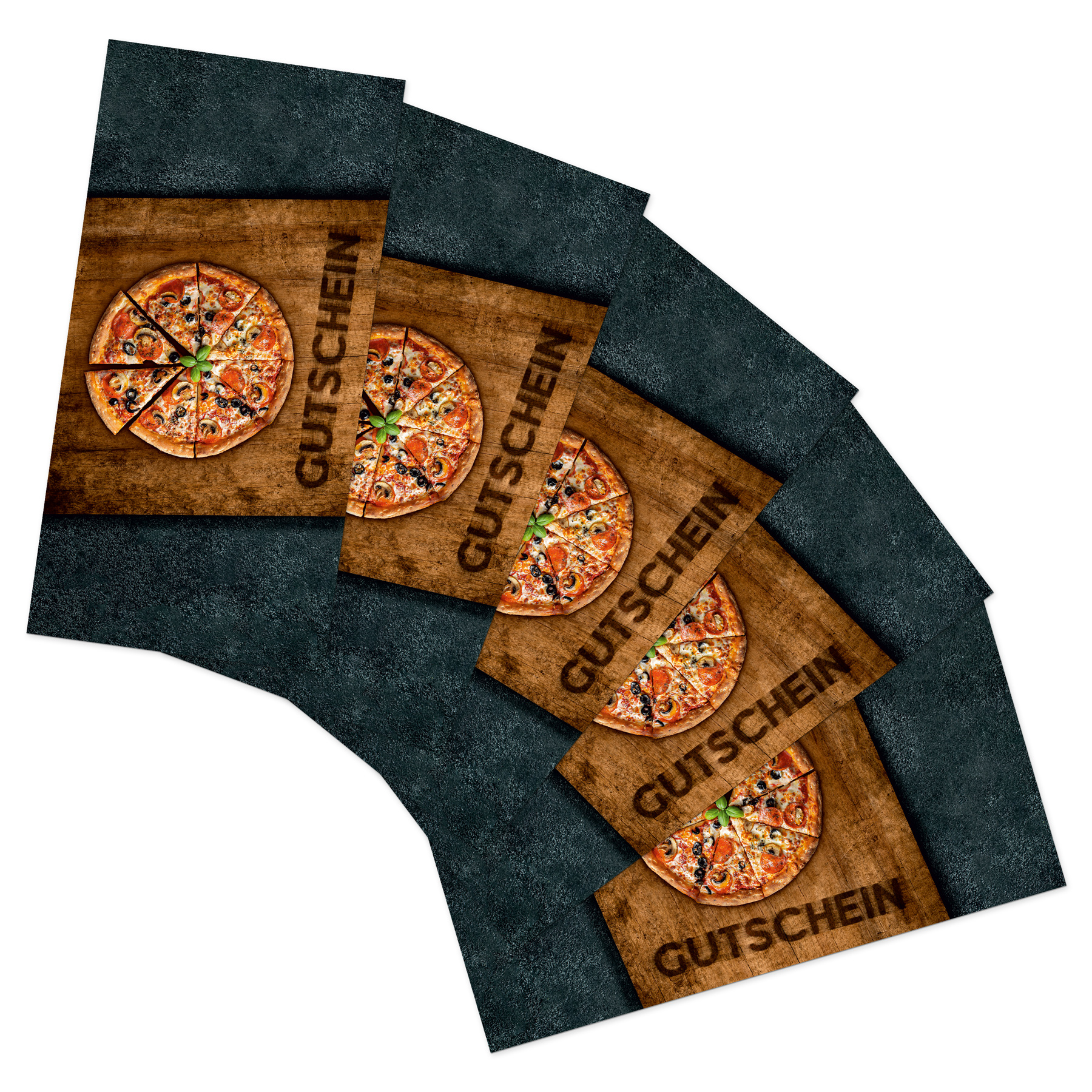 itenga 25x Geschenkgutschein Pizza Holzbrett (Motiv 4), ...
