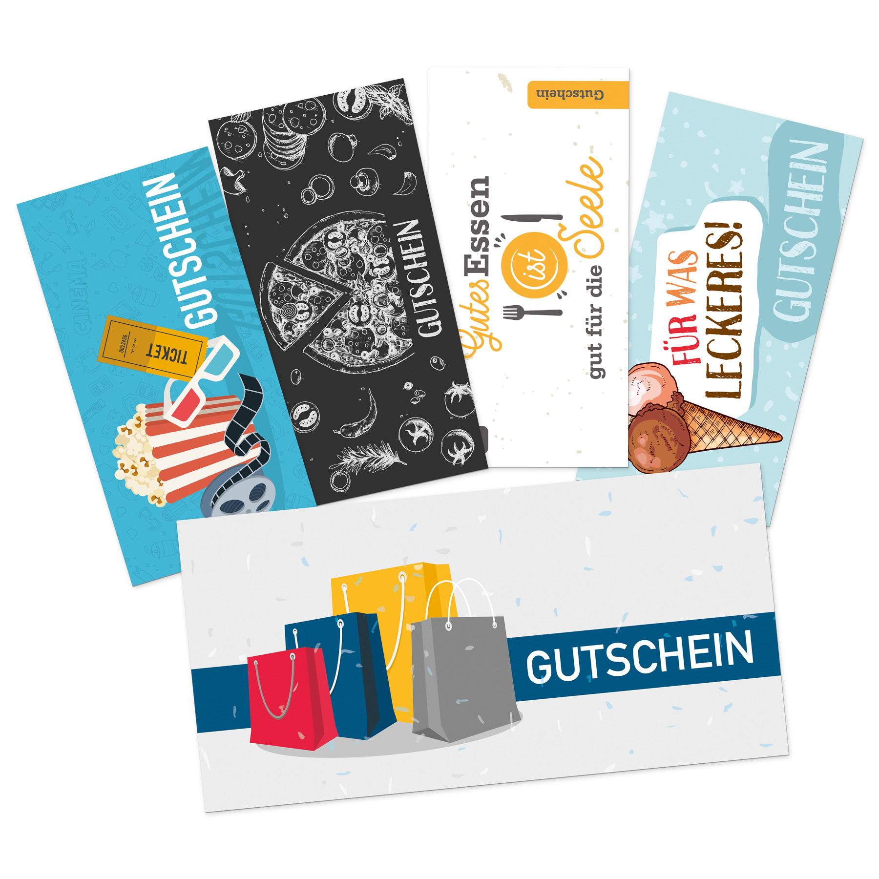 itenga 5x Geschenkgutschein Set Gemischt Postkarten zum ...
