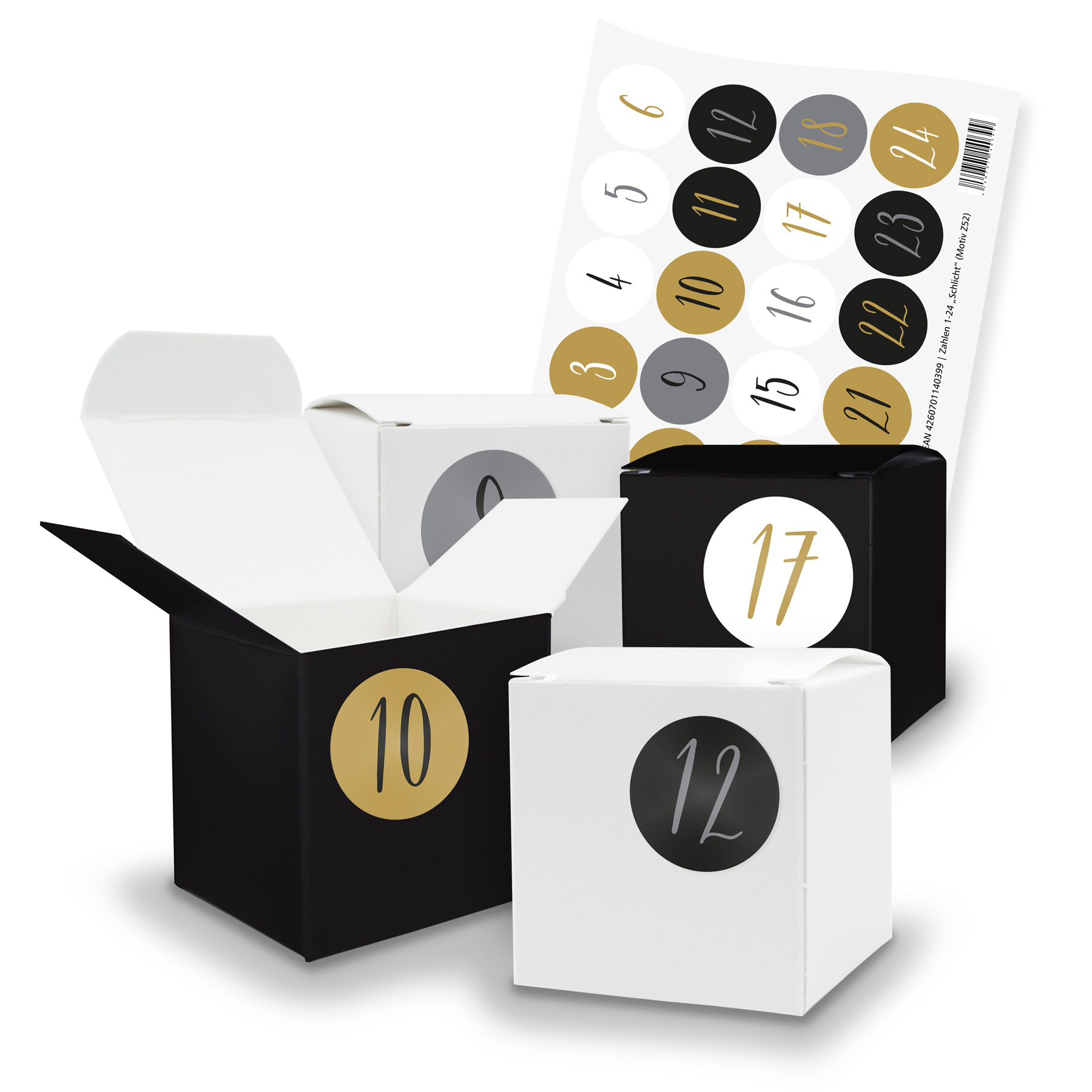 itenga SET V17 Adventskalender W�rfelbox klein, Schwarz ...