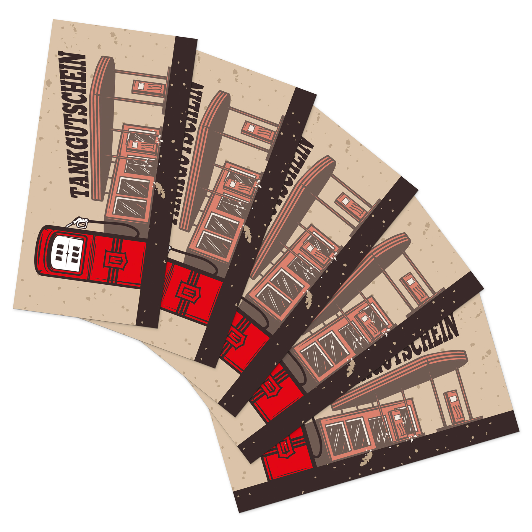 itenga 25x Geschenkgutschein Tankgutschein (Motiv 10), P...