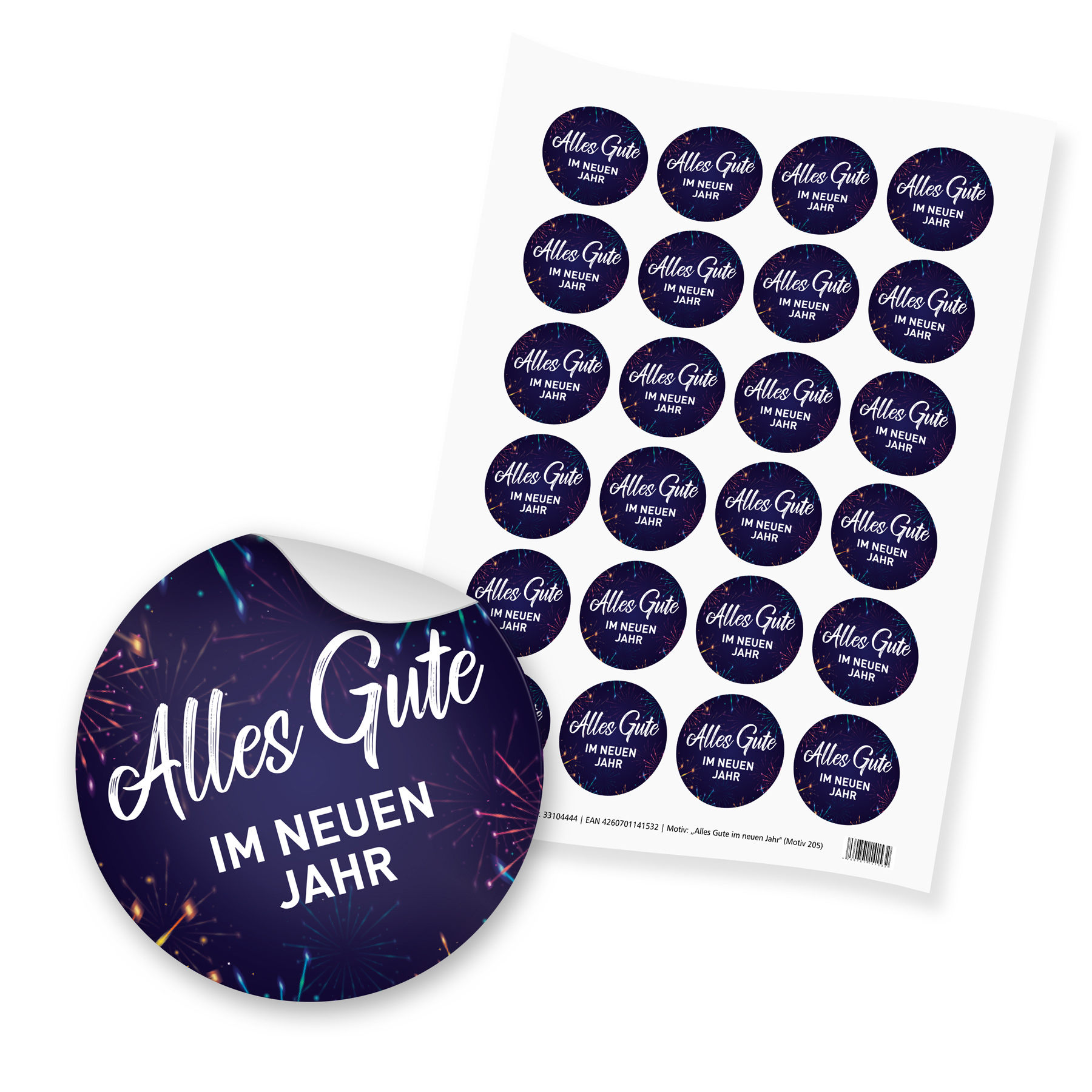 itenga 24x Sticker Aufkleber Alles Gute im neuen Jahr F...