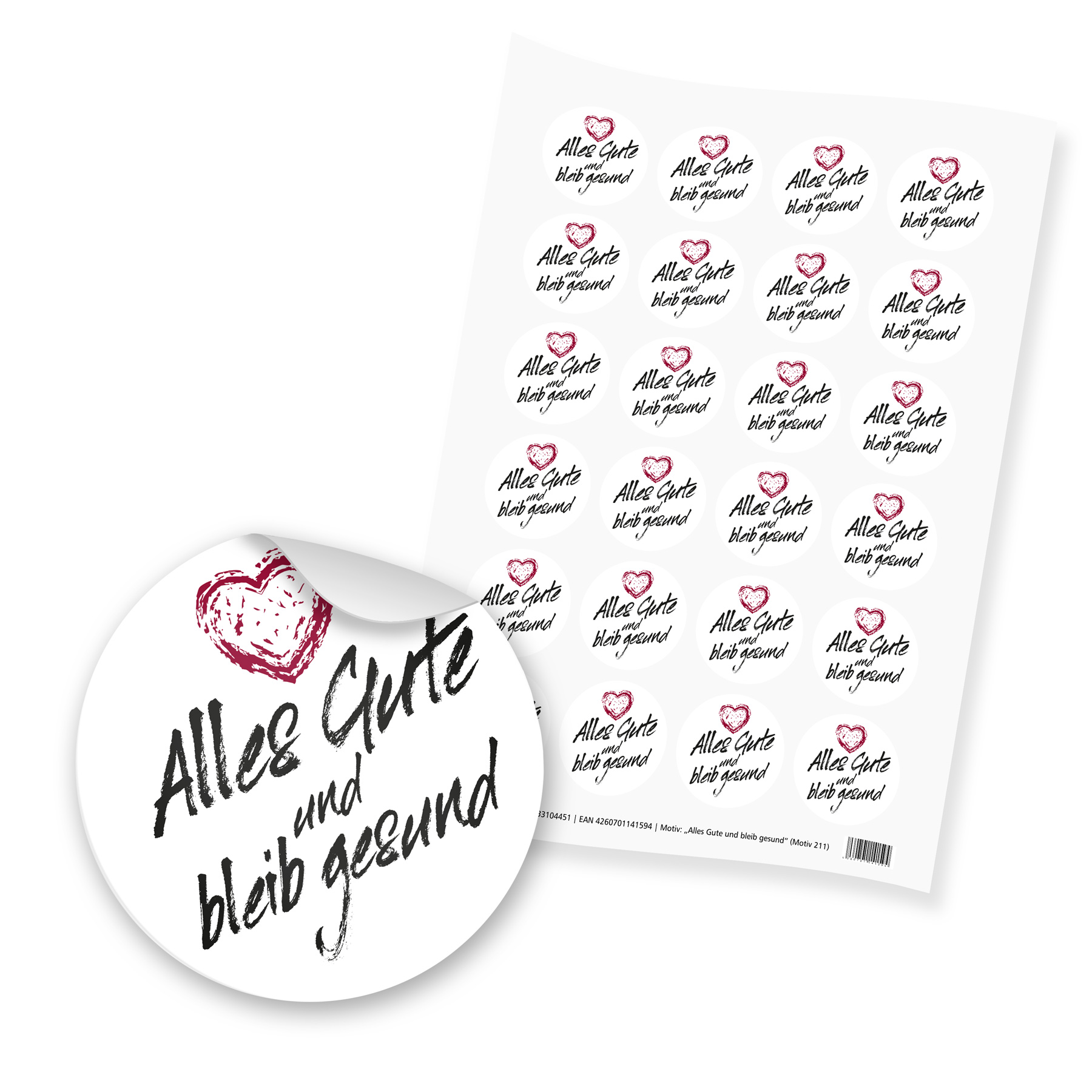 itenga 24x Sticker "Alles Gute und bleib gesund" schwarz...